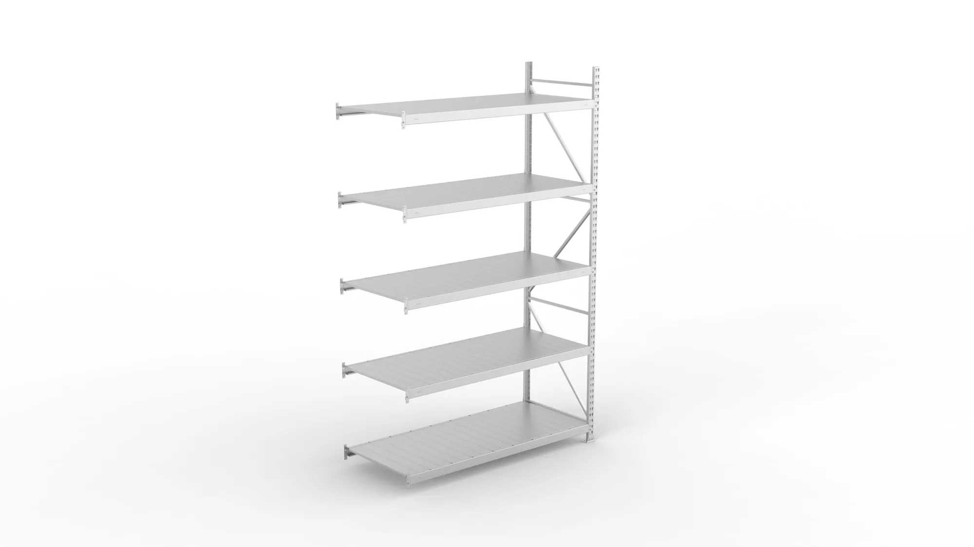META MINI-RACK Weitspannregal | Anbauregal | 3000 x 1800 x 800 mm | Fachlast 600 kg | Stahlpaneelböden | 5 Ebenen