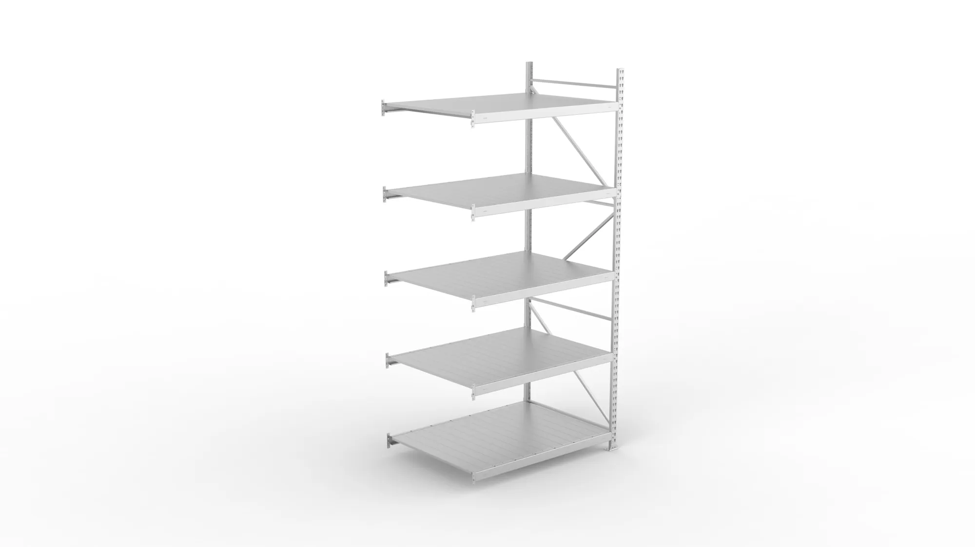 META MINI-RACK Weitspannregal | Anbauregal | 3000 x 1400 x 1050 mm | Fachlast 600 kg | Stahlpaneelböden | 5 Ebenen
