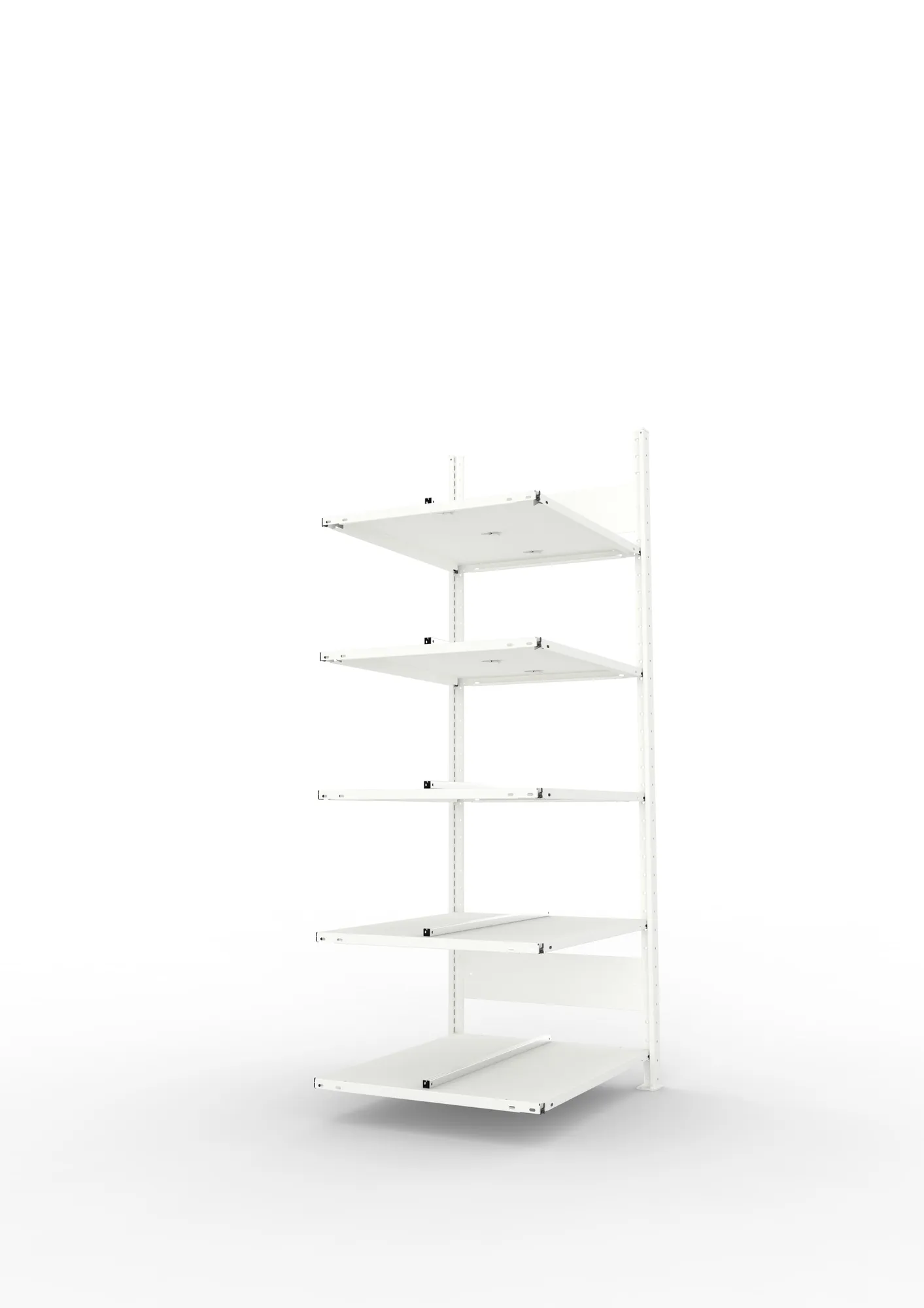 META COMPACT | Büro-Steckregal | Anbauregal | 1850 x 750 x 600 mm | Fachlast 100 kg | 5 Ebenen | RAL 7035