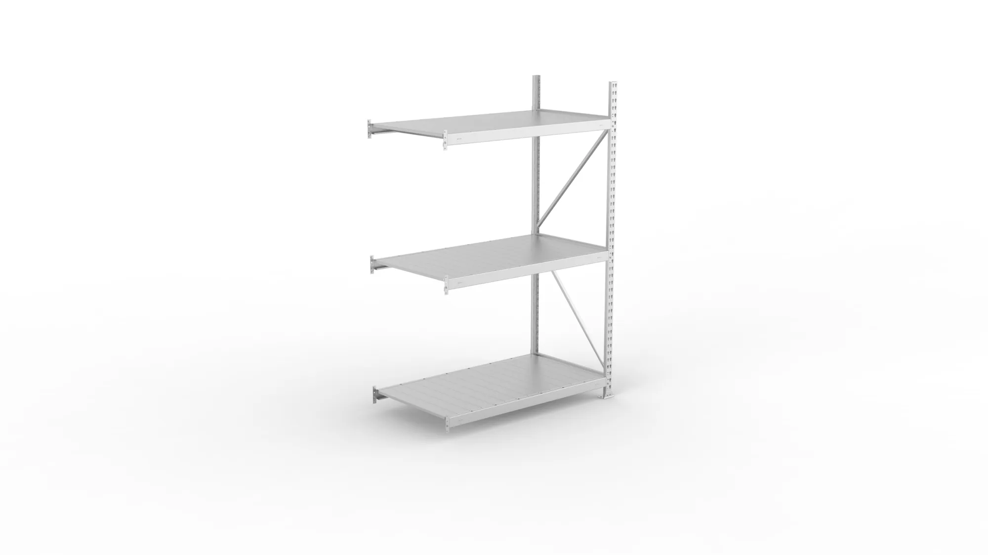 META MINI-RACK Weitspannregal | Anbauregal | 2200 x 1400 x 800 mm | Fachlast 600 kg | Stahlpaneelböden | 3 Ebenen