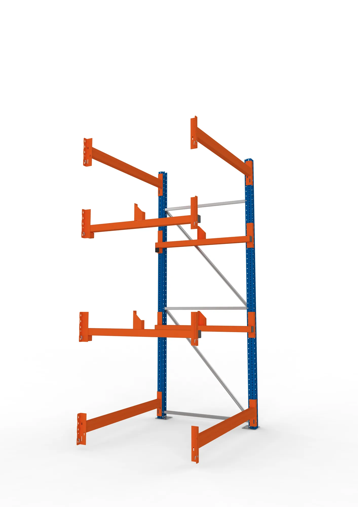 META MULTIPAL | Kabeltrommelregal | Anbauregal | 2700 x 1300 x 1100 mm | Feldlast 4000 kg | 2 Ebenen | Typ 1 | RAL 5010