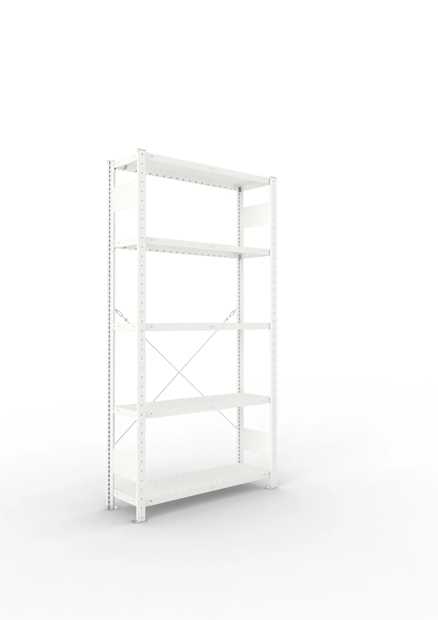 META CLIP | Fachbodenregal | Grundregal | 2000 x 1000 x 300 mm | Fachlast 230 kg | 4+1 Ebenen | RAL 7035