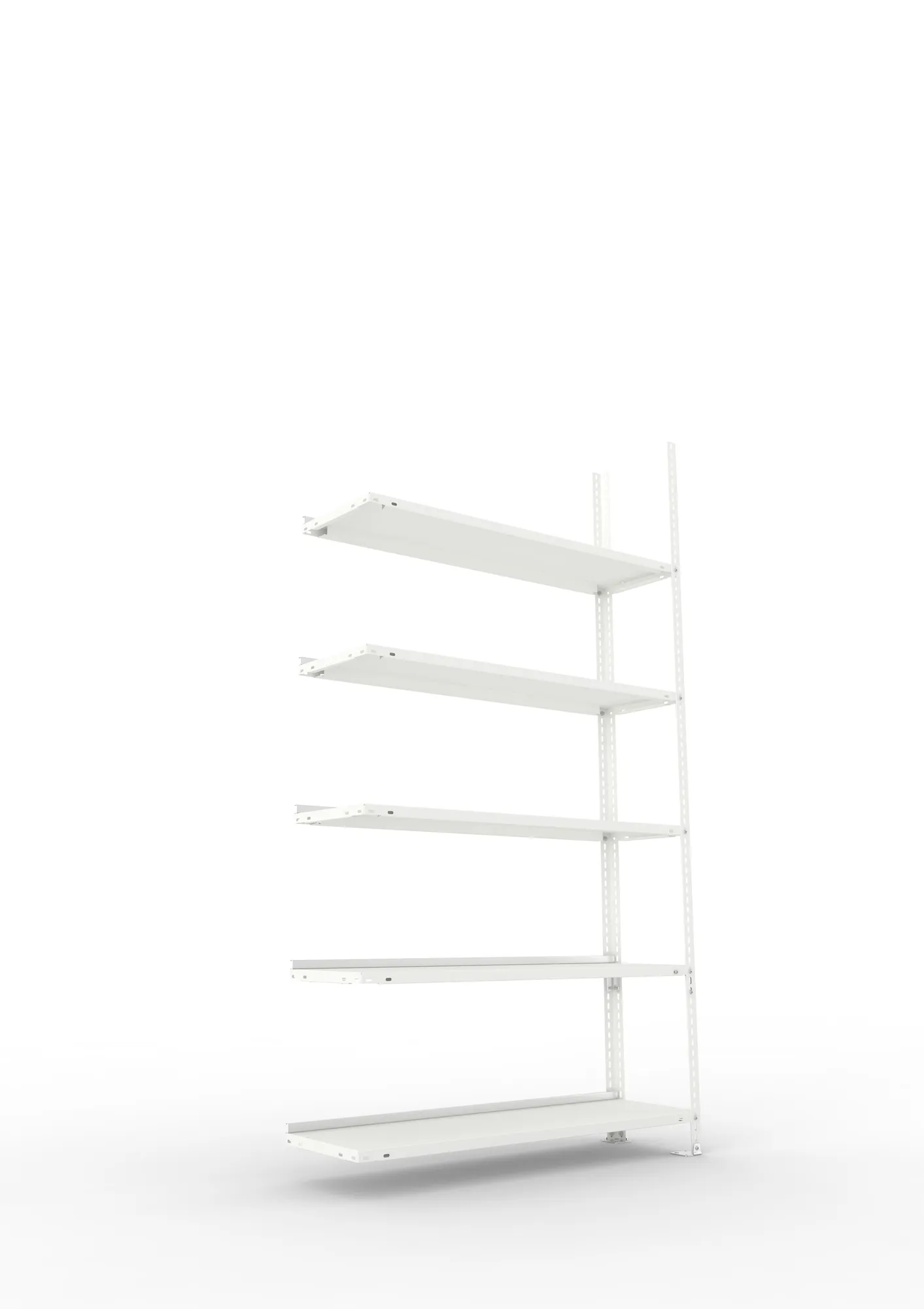 META FIX COMPACT | Büro-Schraubregal | Anbauregal | 1850 x 1000 x 300 mm | Fachlast 80 kg | 5 Ebenen | RAL 7035