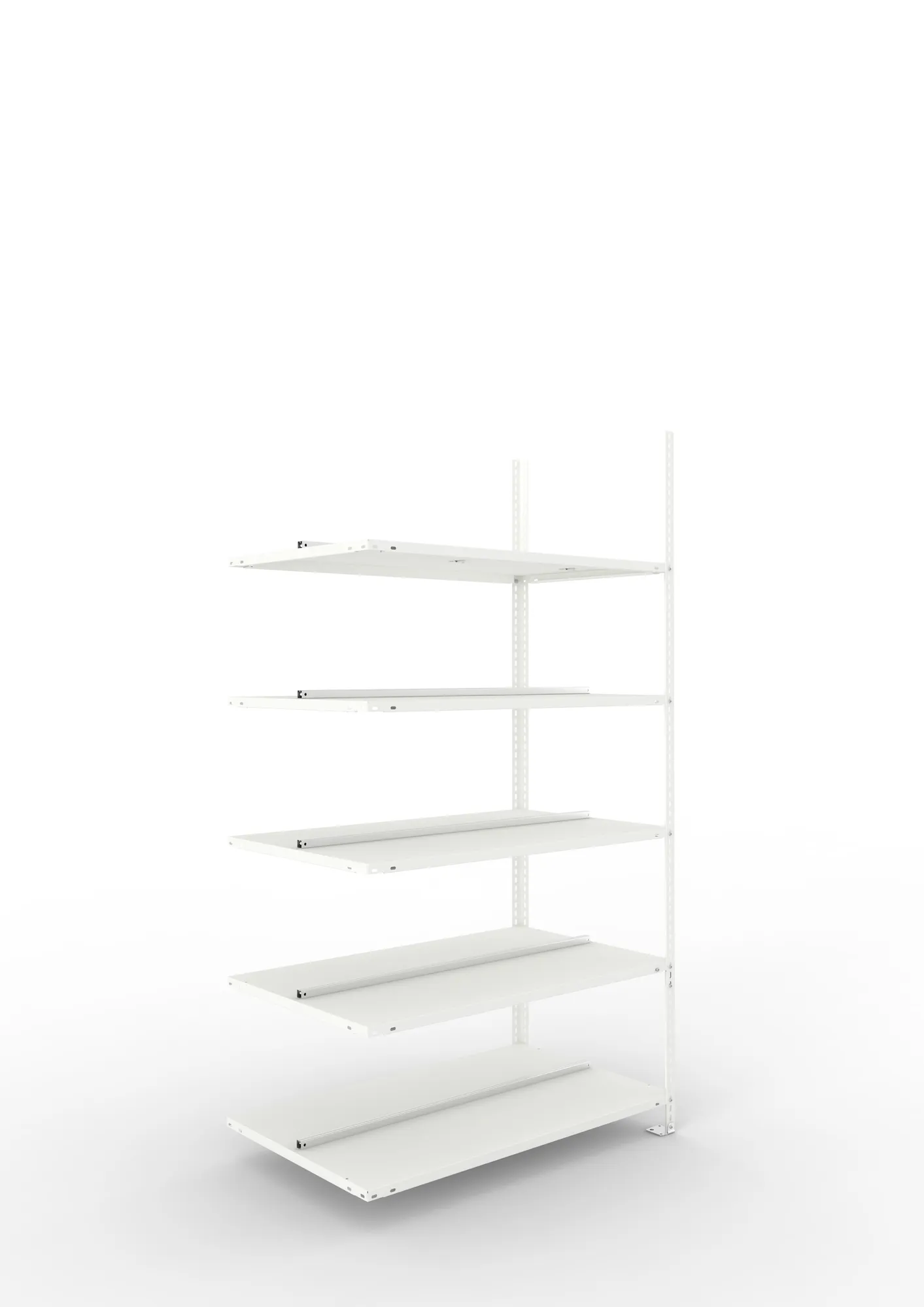 META FIX COMPACT | Büro-Schraubregal | Anbauregal | 1850 x 1000 x 600 mm | Fachlast 80 kg | 5 Ebenen | RAL 7035