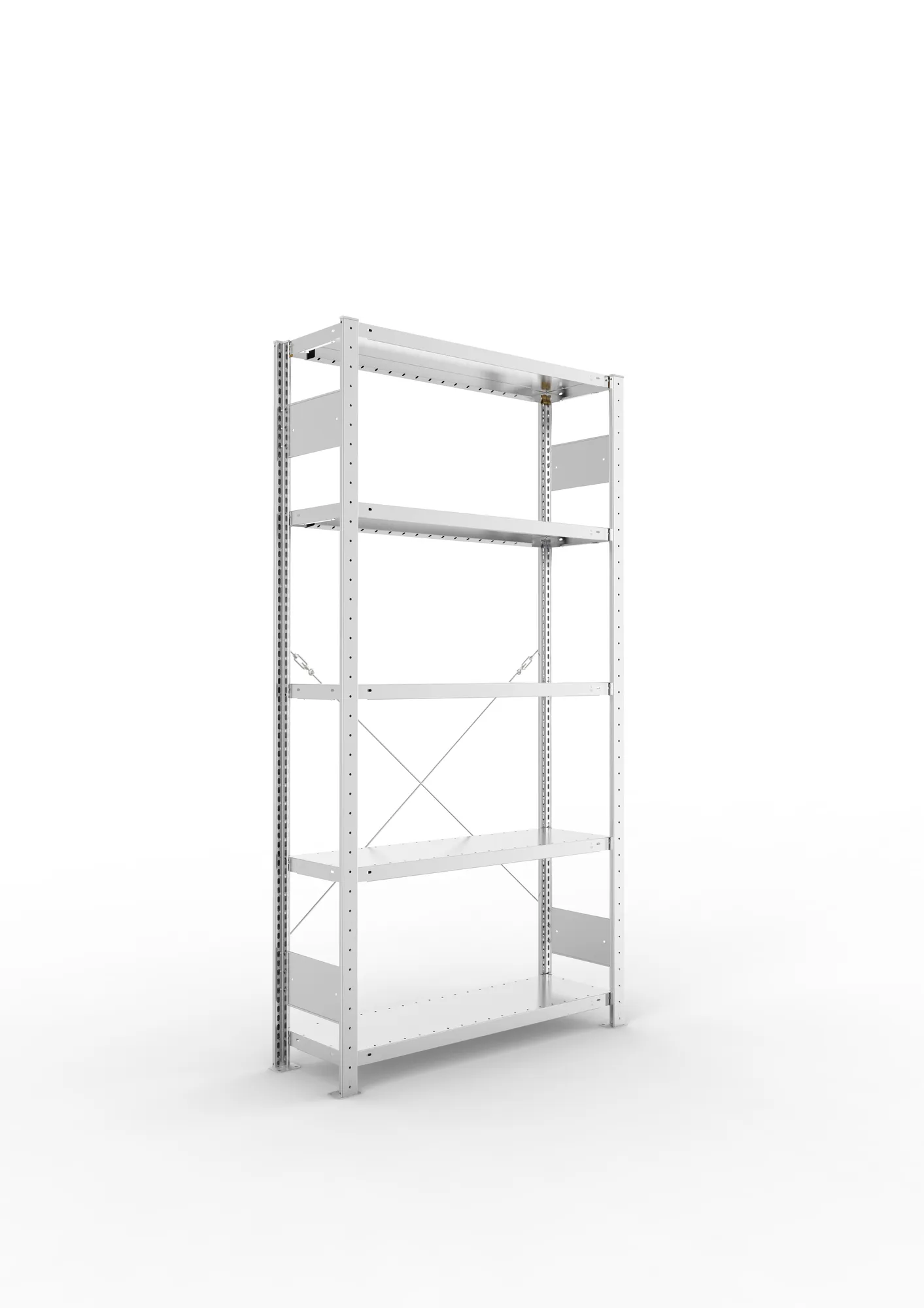 META CLIP S3 | Fachbodenregal | Grundregal | 2000 x 1000 x 300 mm | Fachlast 230 kg | 4+1 Ebenen | verzinkt