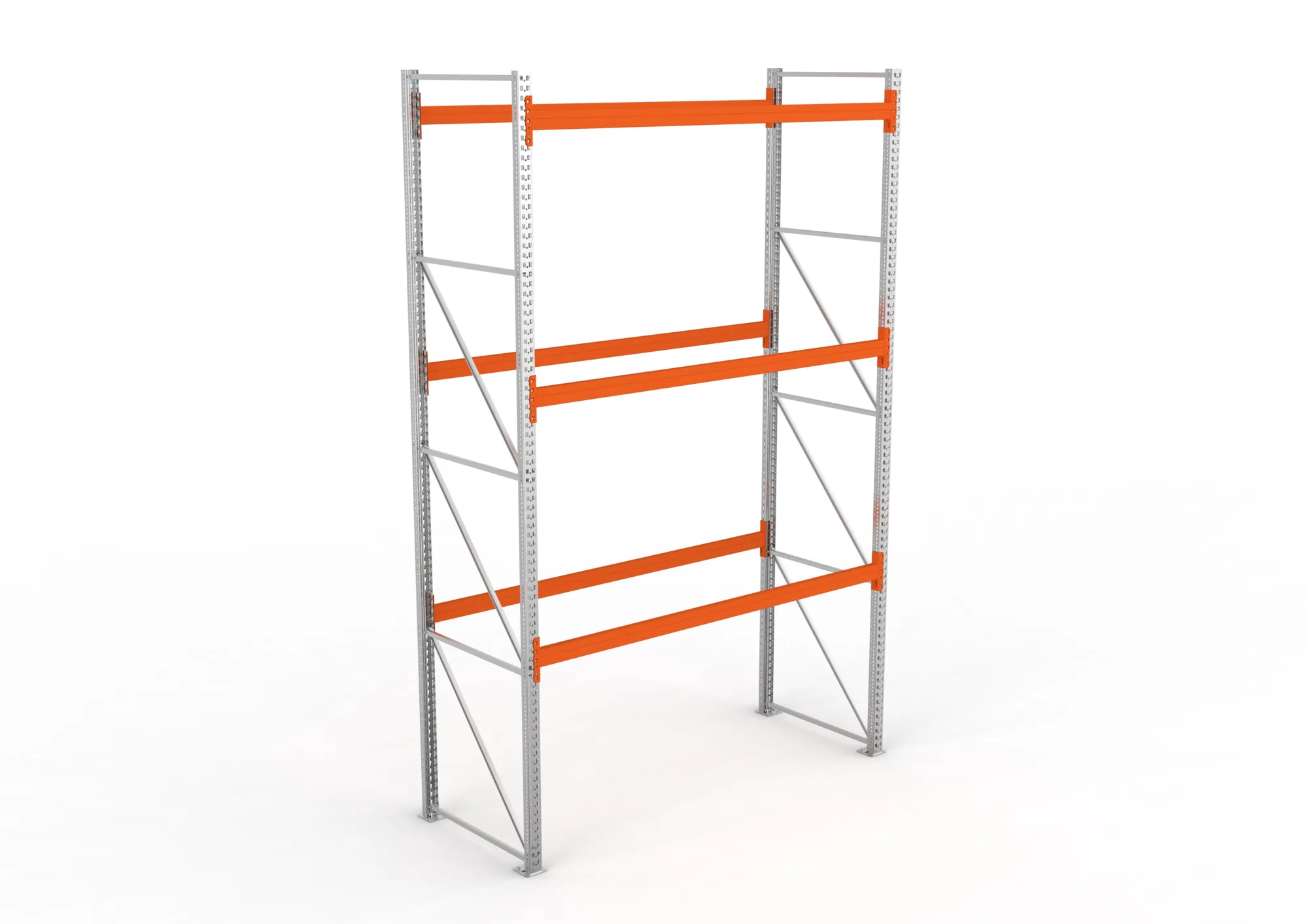 META MULTIPAL | Palettenregal | Grundregal | 4400 x 2700 x 1100 mm | Fachlast 780 kg | 4 Ebenen | 12 Paletten | verzinkt