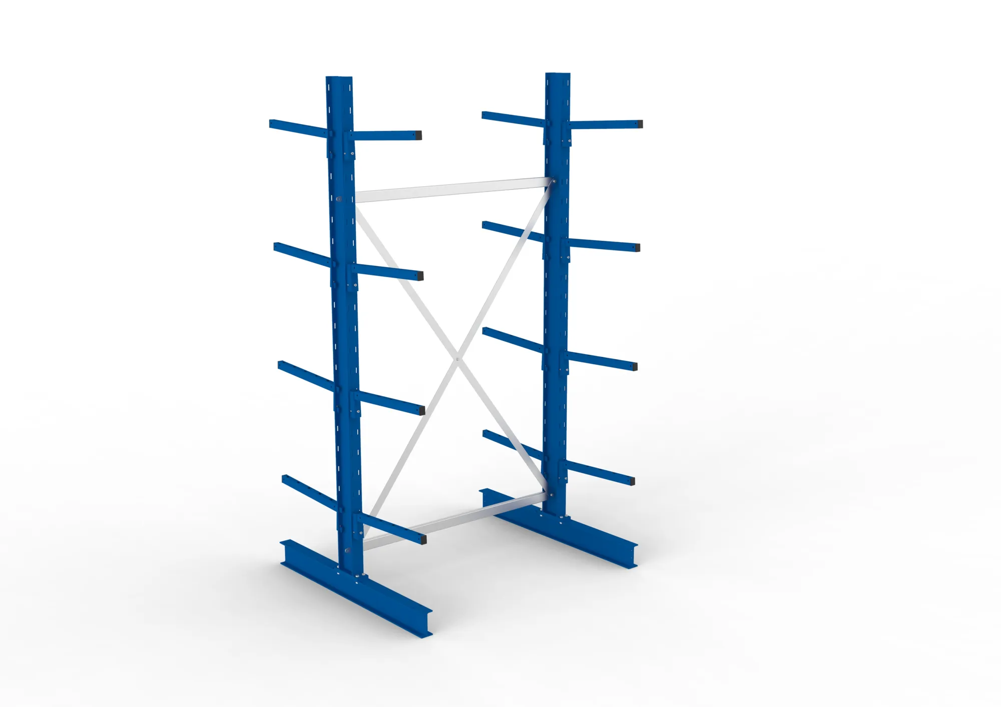 META MULTISTRONG L | Kragarmregal | Grundregal | 2500 x 1300 x 500 mm | Armlast 175 kg | doppelseitig | 4+1 Ebenen