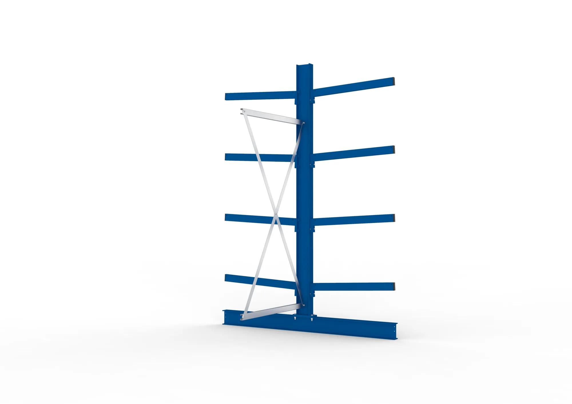 META MULTISTRONG M | Kragarmregal | Anbauregal | 2500 x 1000 x 800 mm | Armlast 250 kg | doppelseitig | 4+1 Ebenen