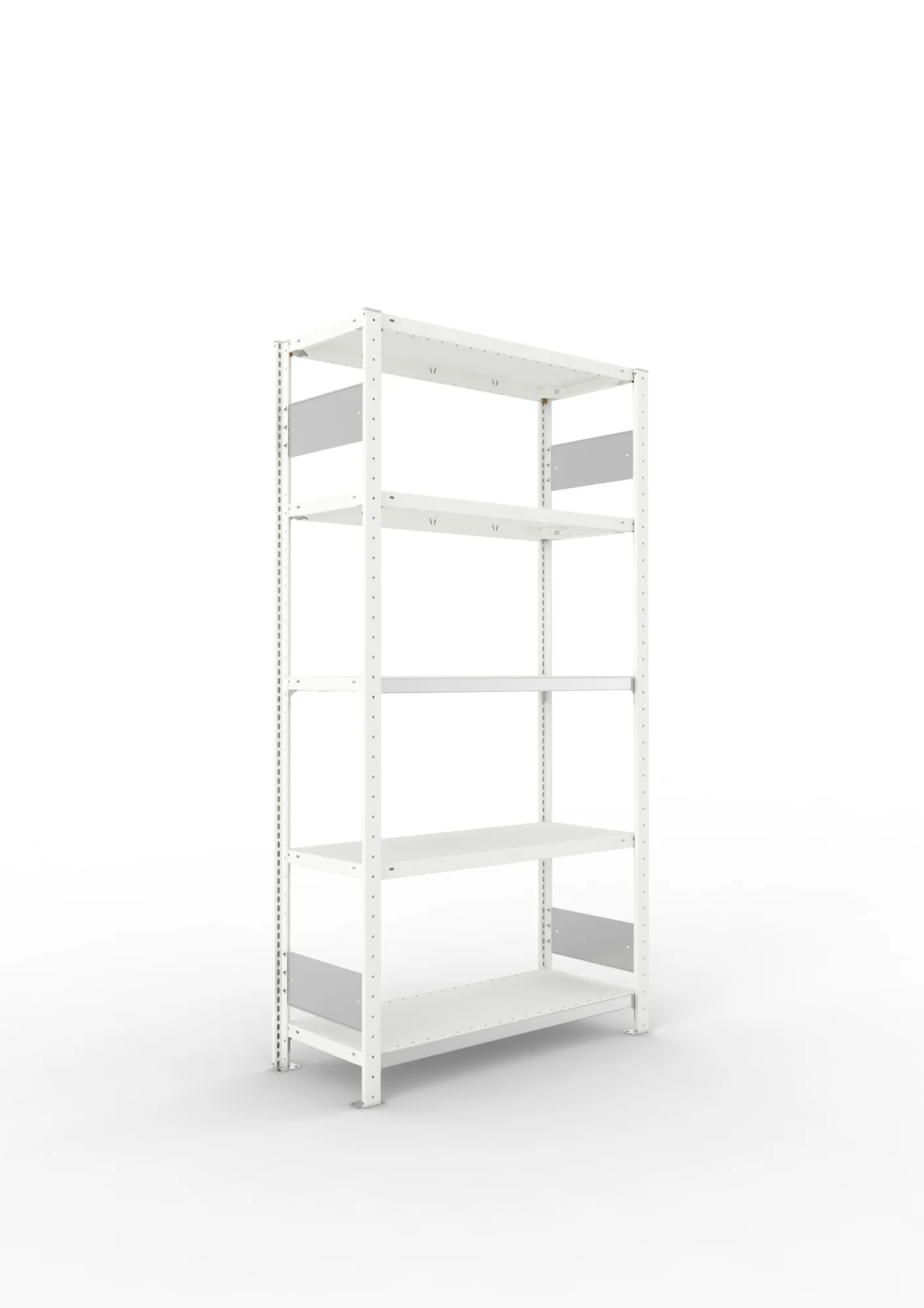 META CLIP S3 | Fachbodenregal | Grundregal | 2000 x 1000 x 400 mm | Fachlast 150 kg | 4+1 Ebenen | Längsriegel | RAL 7035