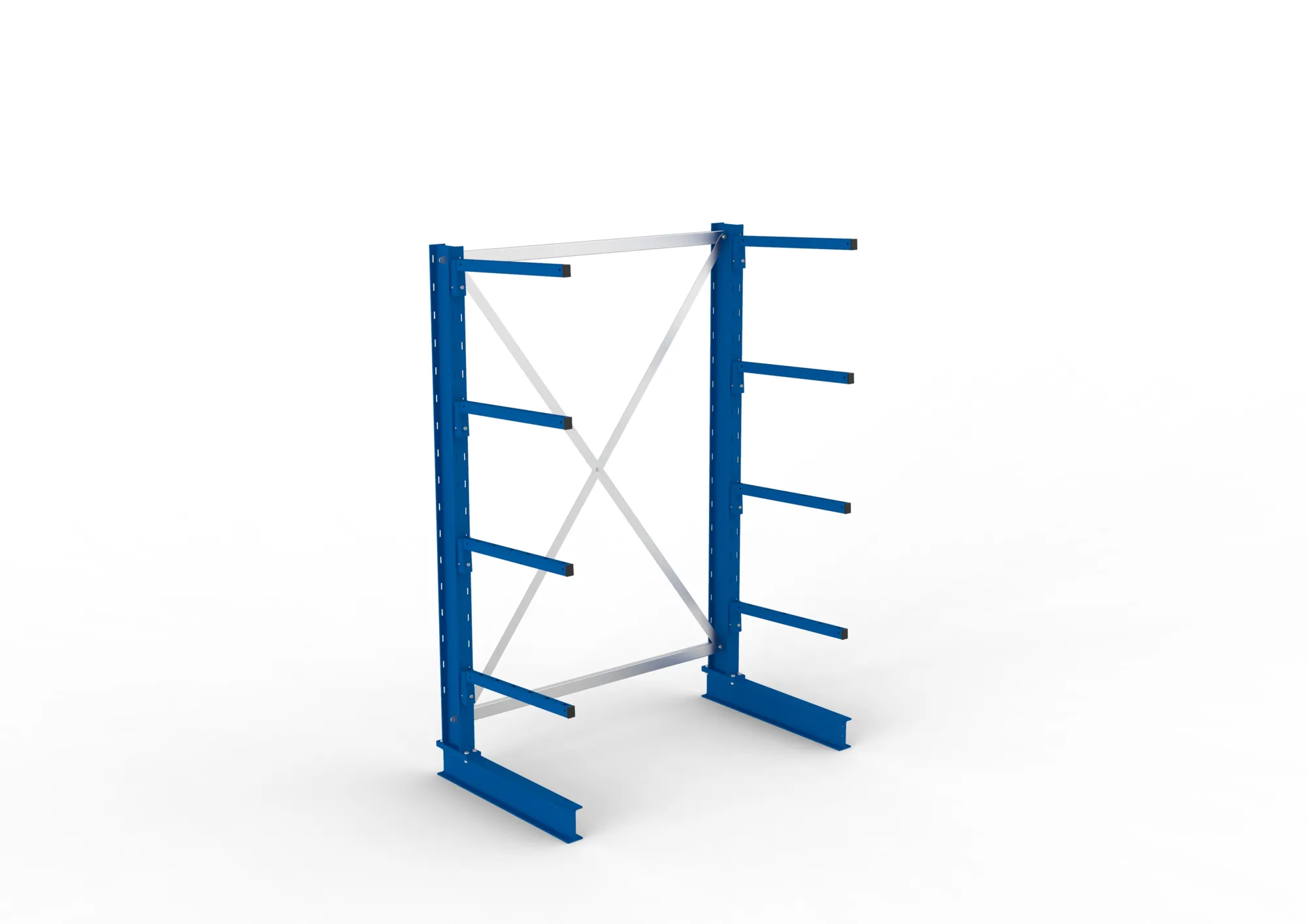 META MULTISTRONG L | Kragarmregal | Grundregal | 2000 x 1300 x 600 mm | Armlast 140 kg | einseitig | 4+1 Ebenen