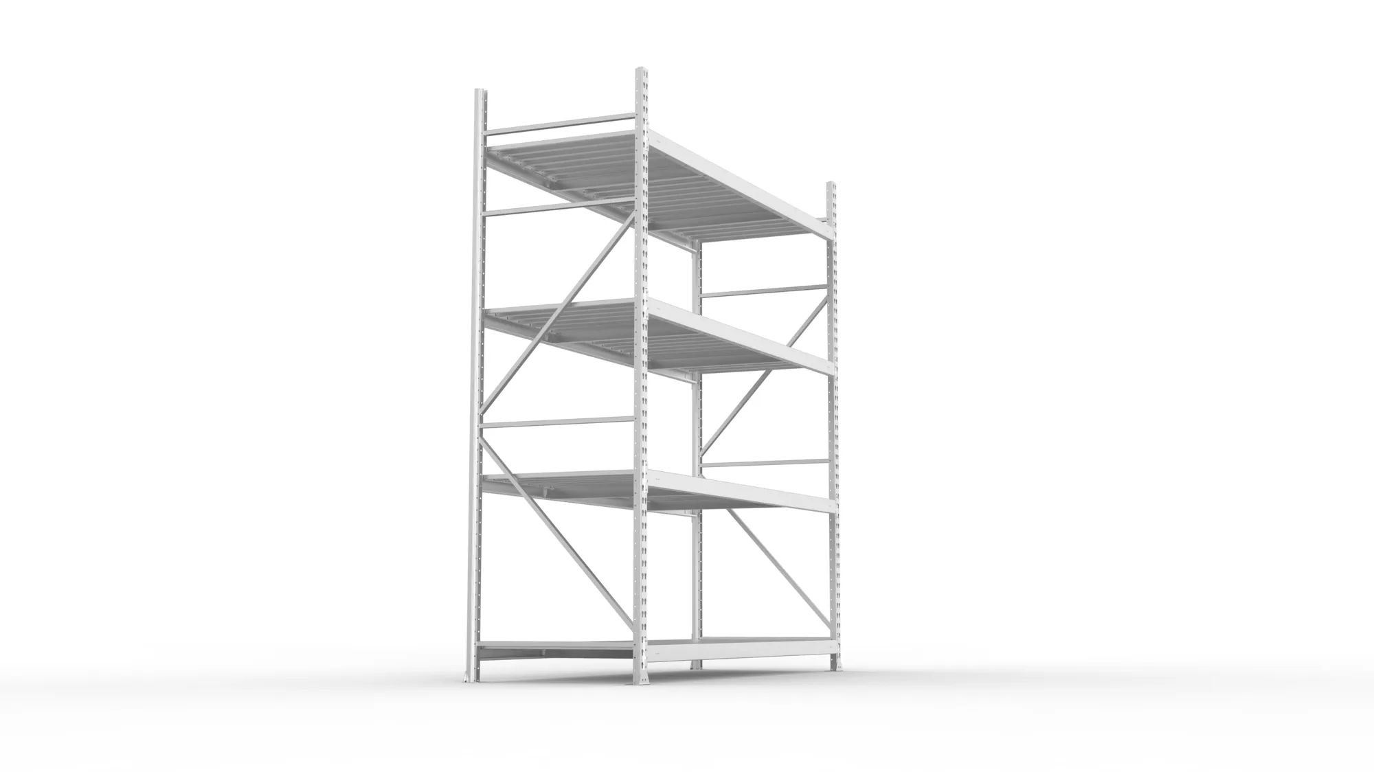 META MINI-RACK Weitspannregal | Grundregal | 2500 x 2200 x 800 mm | Fachlast 600 kg | Stahlpaneelböden | 4 Ebenen