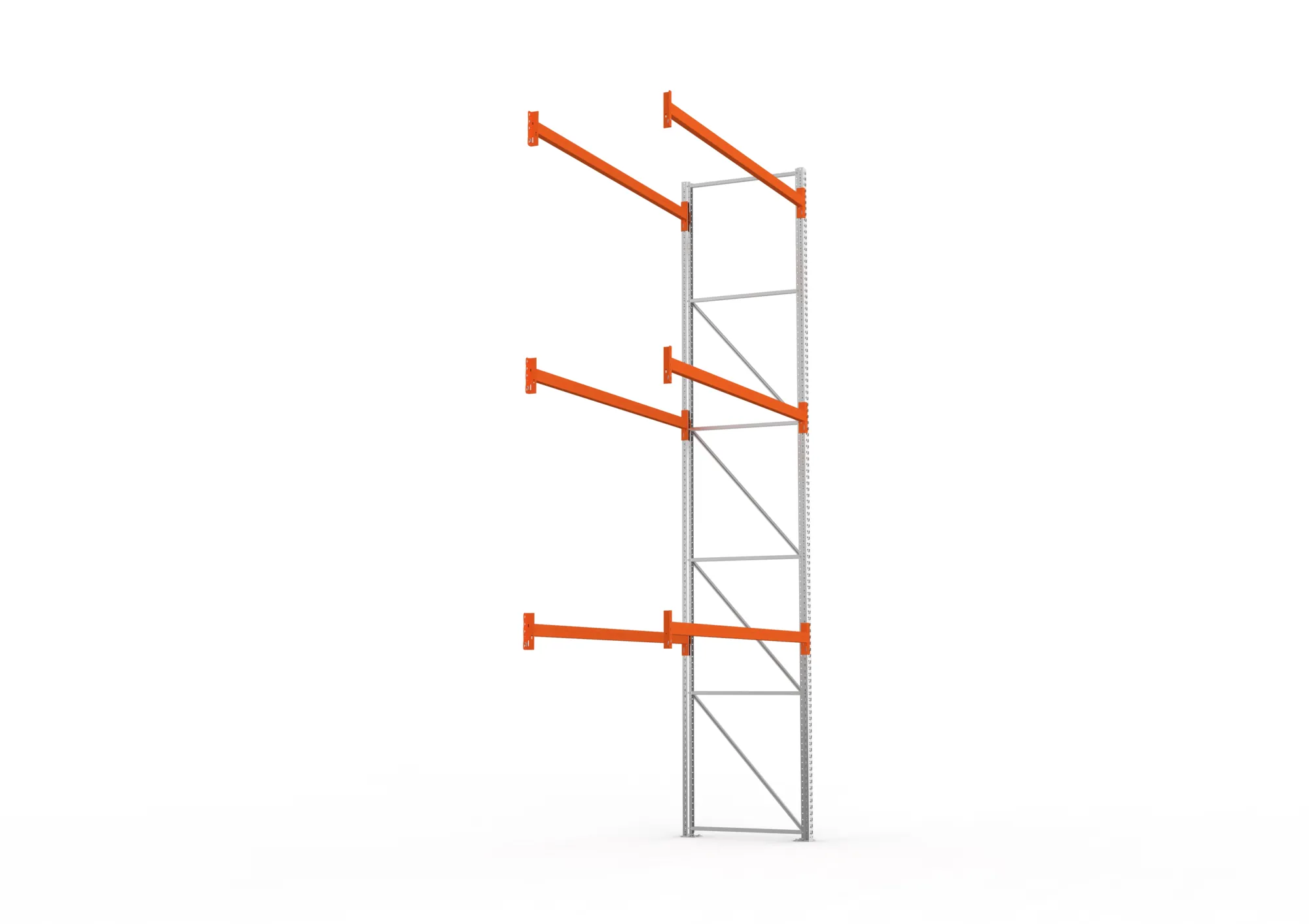 META MULTIPAL | Palettenregal | Anbauregal | 5500 x 2700 x 1100 mm | Fachlast 470 kg | 4 Ebenen | 12 Paletten | verzinkt
