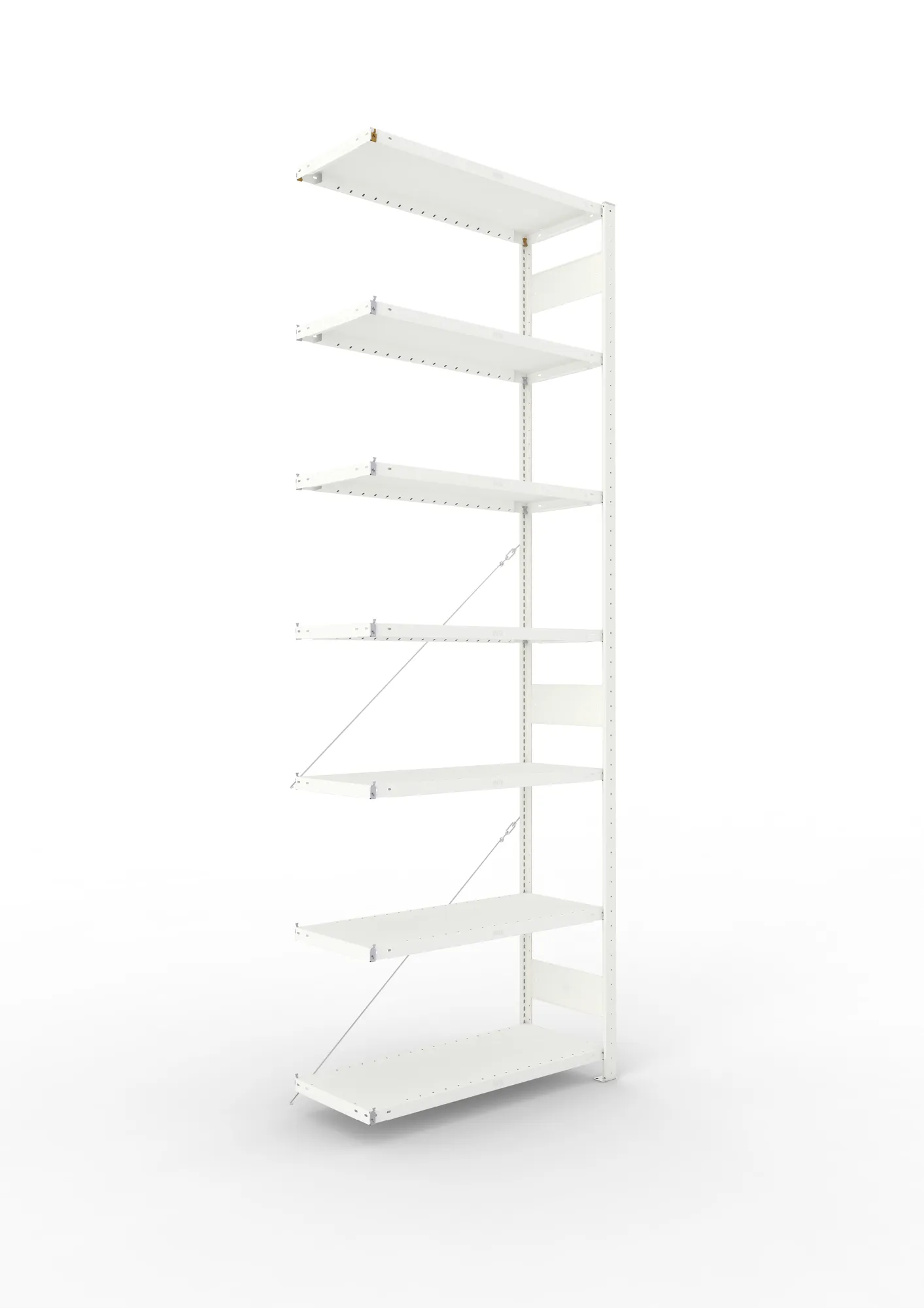 META CLIP | Fachbodenregal | Anbauregal | 3000 x 1000 x 400 mm | Fachlast 100 kg | 6+1 Ebenen | RAL 7035