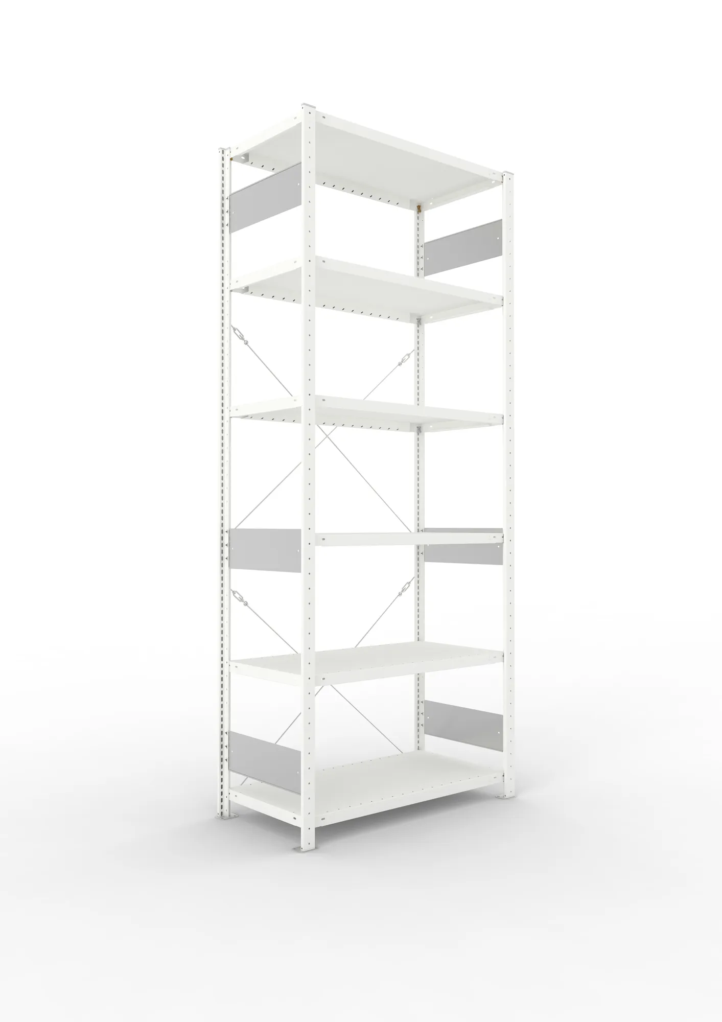 META CLIP S3 | Fachbodenregal | Grundregal | 2500 x 1000 x 500 mm | Fachlast 100 kg | 5+1 Ebenen | RAL 7035