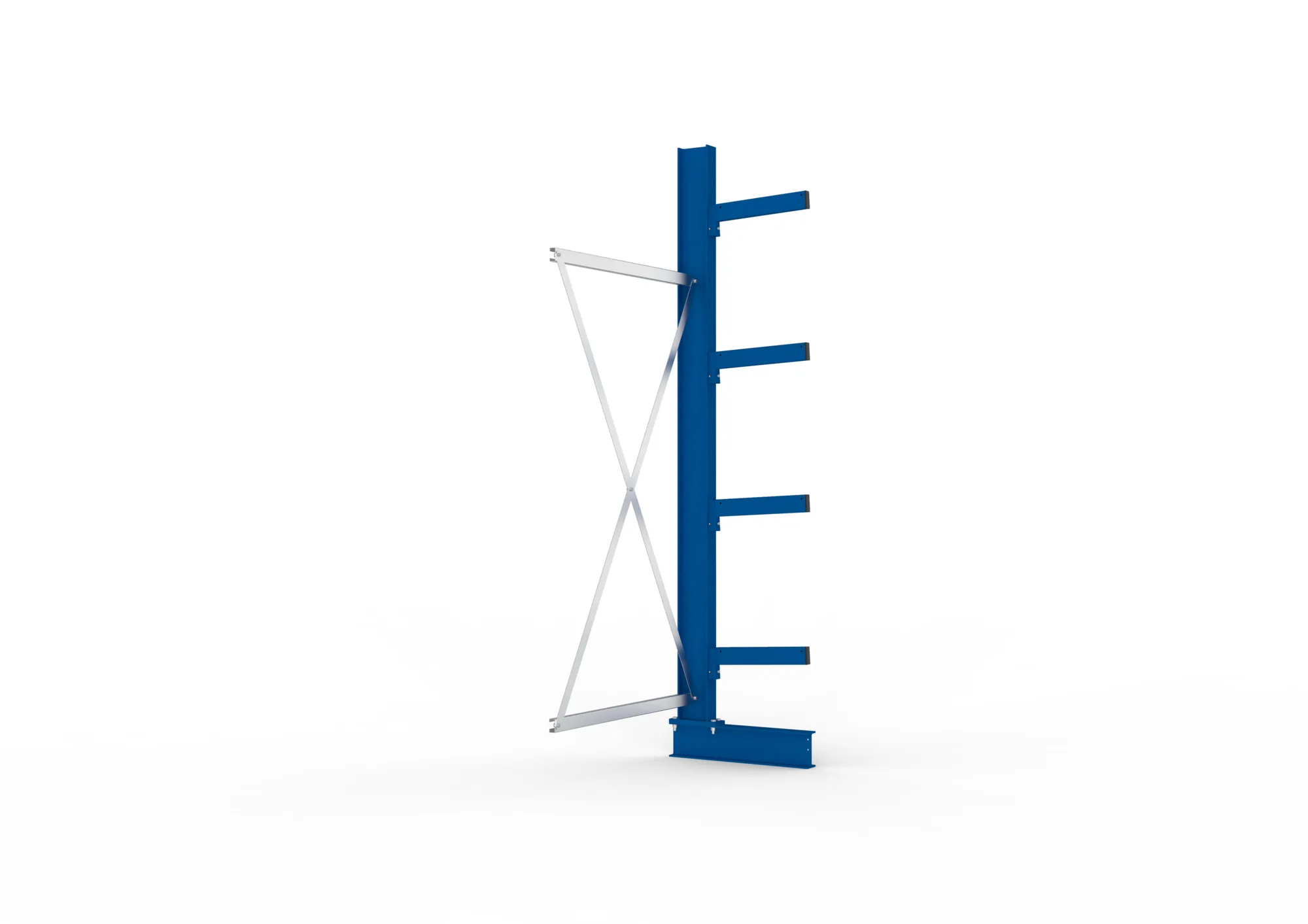 META MULTISTRONG M | Kragarmregal | Anbauregal | 2500 x 1000 x 400 mm | Armlast 535 kg | einseitig | 4+1 Ebenen