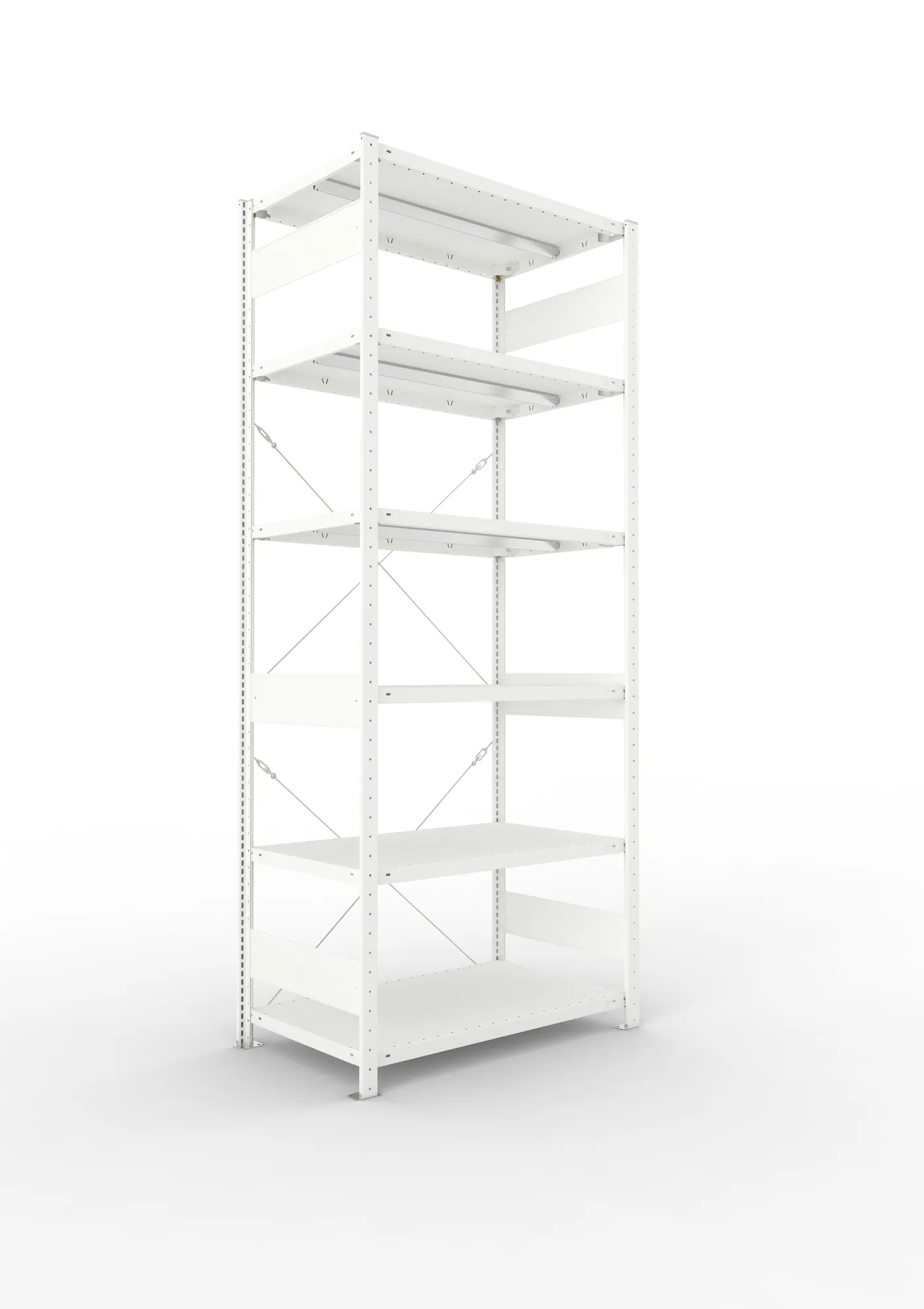 META CLIP | Fachbodenregal | Grundregal | 2500 x 1000 x 600 mm | Fachlast 330 kg | 5+1 Ebenen | RAL 7035