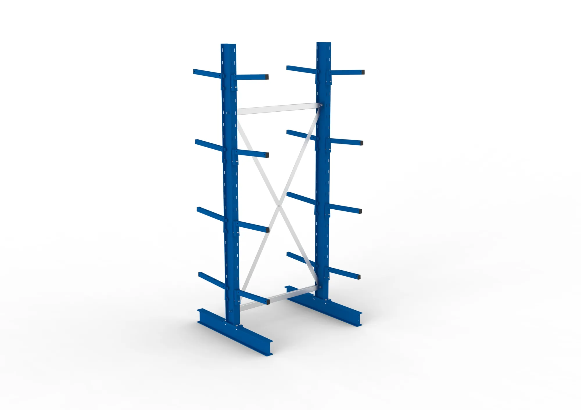 META MULTISTRONG L | Kragarmregal | Grundregal | 2500 x 1000 x 400 mm | Armlast 220 kg | doppelseitig | 4+1 Ebenen