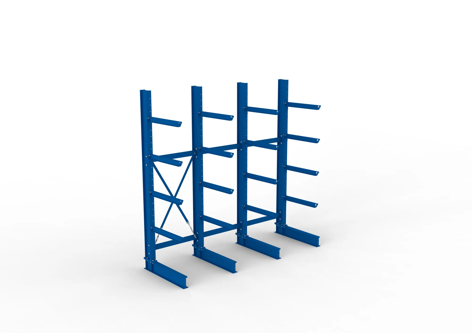 META MULTISTRONG H | Kragarmregal | 3 Felder | 3000 x 3000 x 800 mm | Armlast 630 kg | einseitig | 4+1 Ebenen