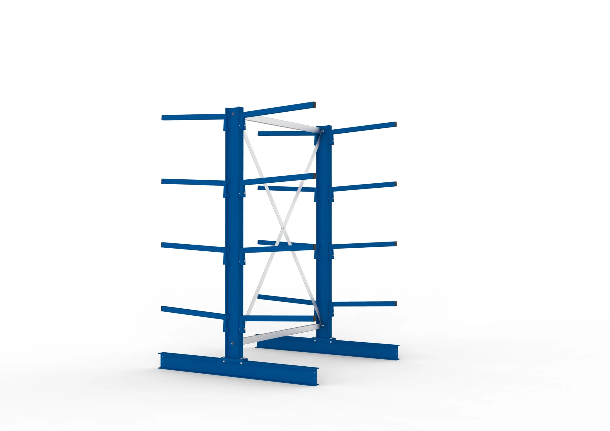 META MULTISTRONG L | Kragarmregal | Grundregal | 2000 x 1300 x 600 mm | Armlast 140 kg | doppelseitig | 4+1 Ebenen