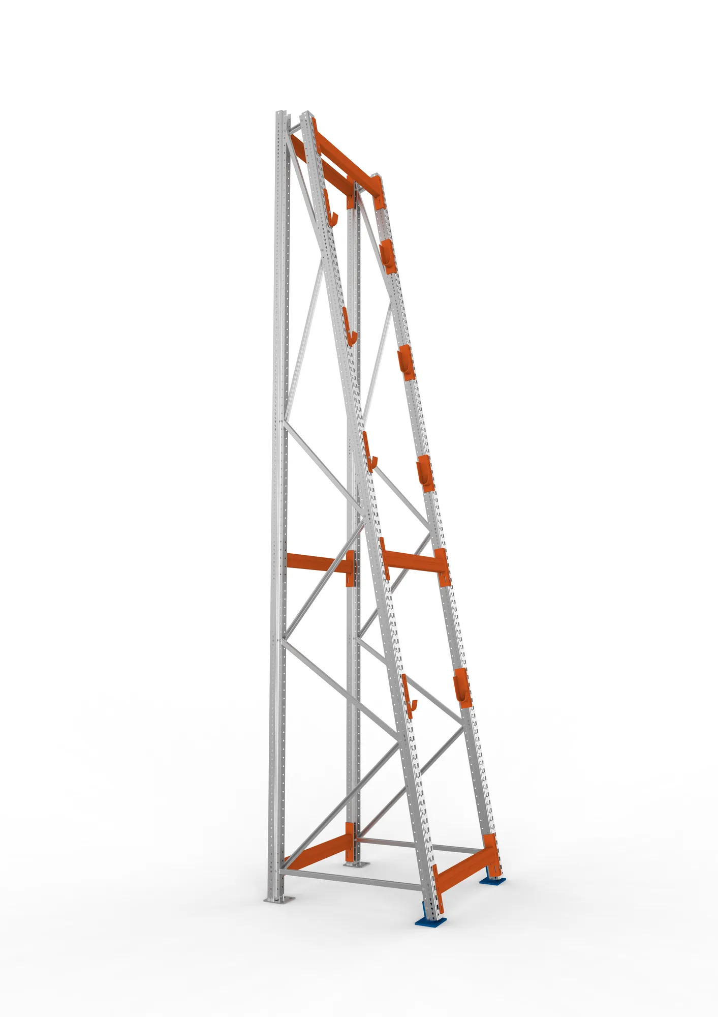 META MULTIPAL | Kabeltrommelregal | Grundregal | 4900 x 900 x 1100 mm | Feldlast 3000 kg | 4 Ebenen | Typ 3/A-Ständer | verzinkt