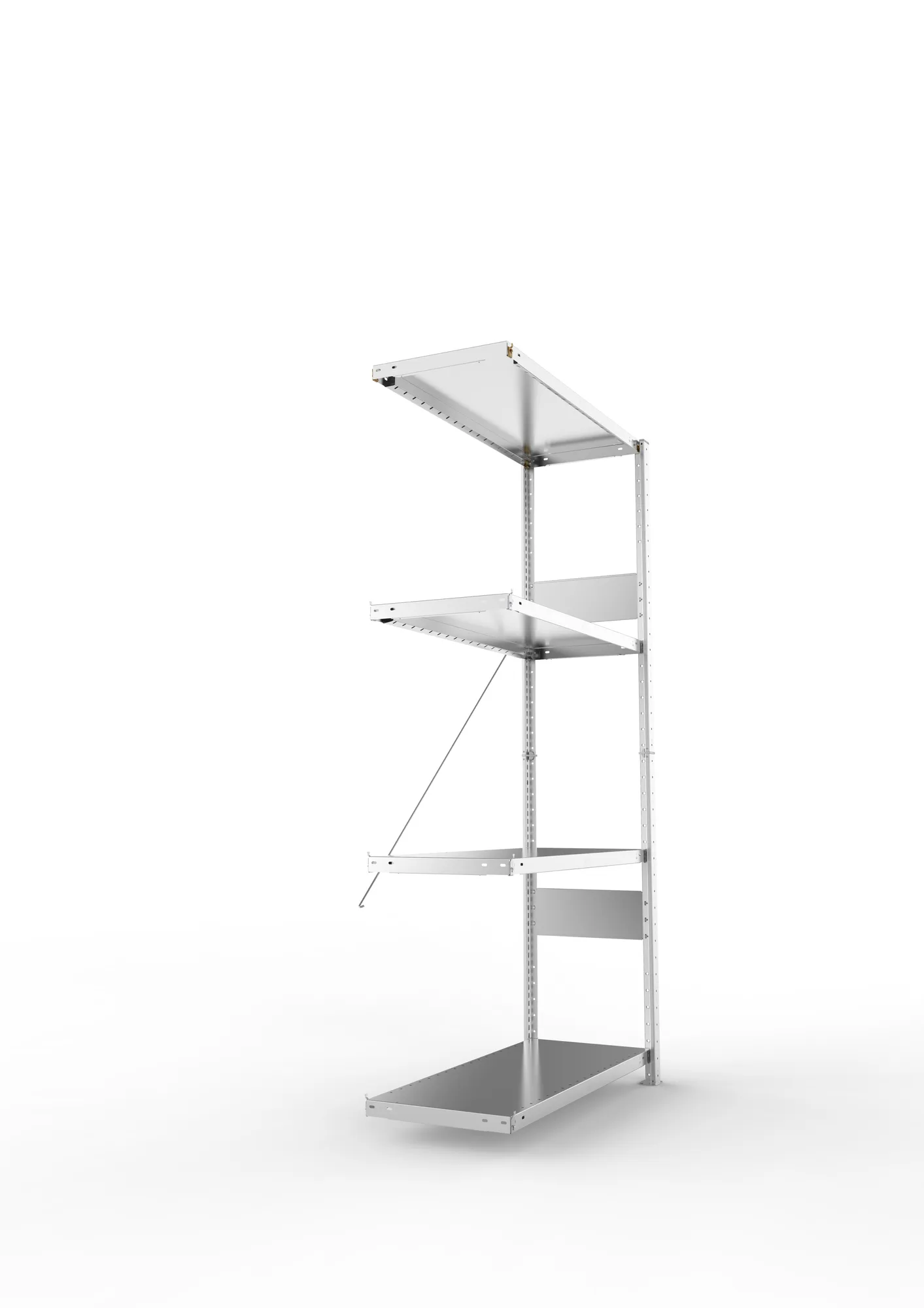 META CLIP SPLIT | Fachbodenregal | Anbauregal | 2000 x 1000 x 400 mm | Fachlast 230 kg | 3+1 Ebenen | verzinkt