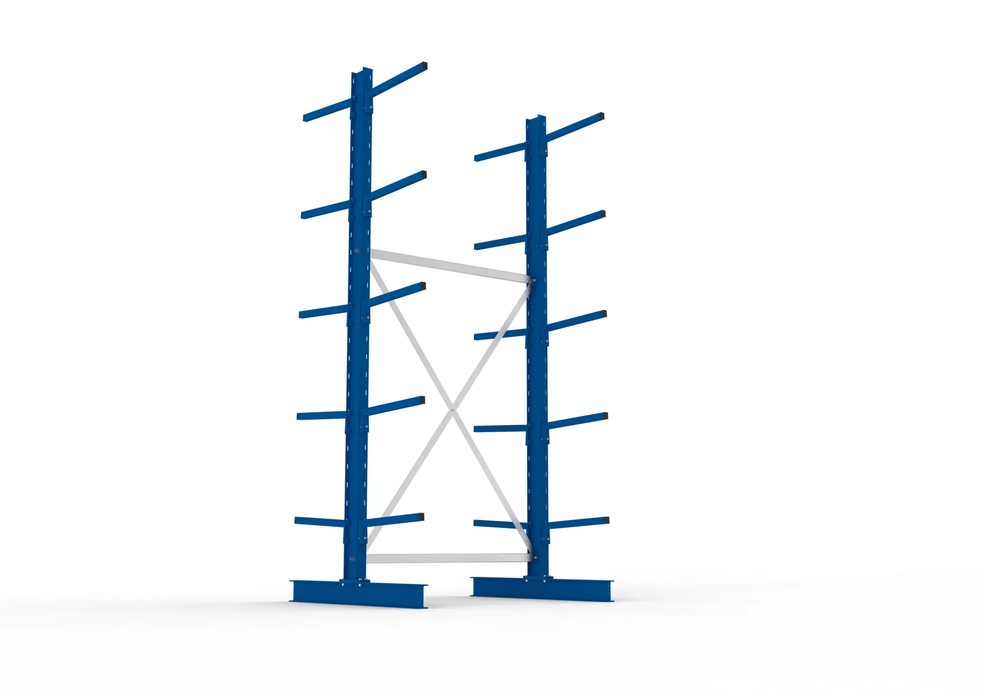 META MULTISTRONG L | Kragarmregal | Grundregal | 3000 x 1300 x 500 mm | Armlast 175 kg | doppelseitig | 4+1 Ebenen