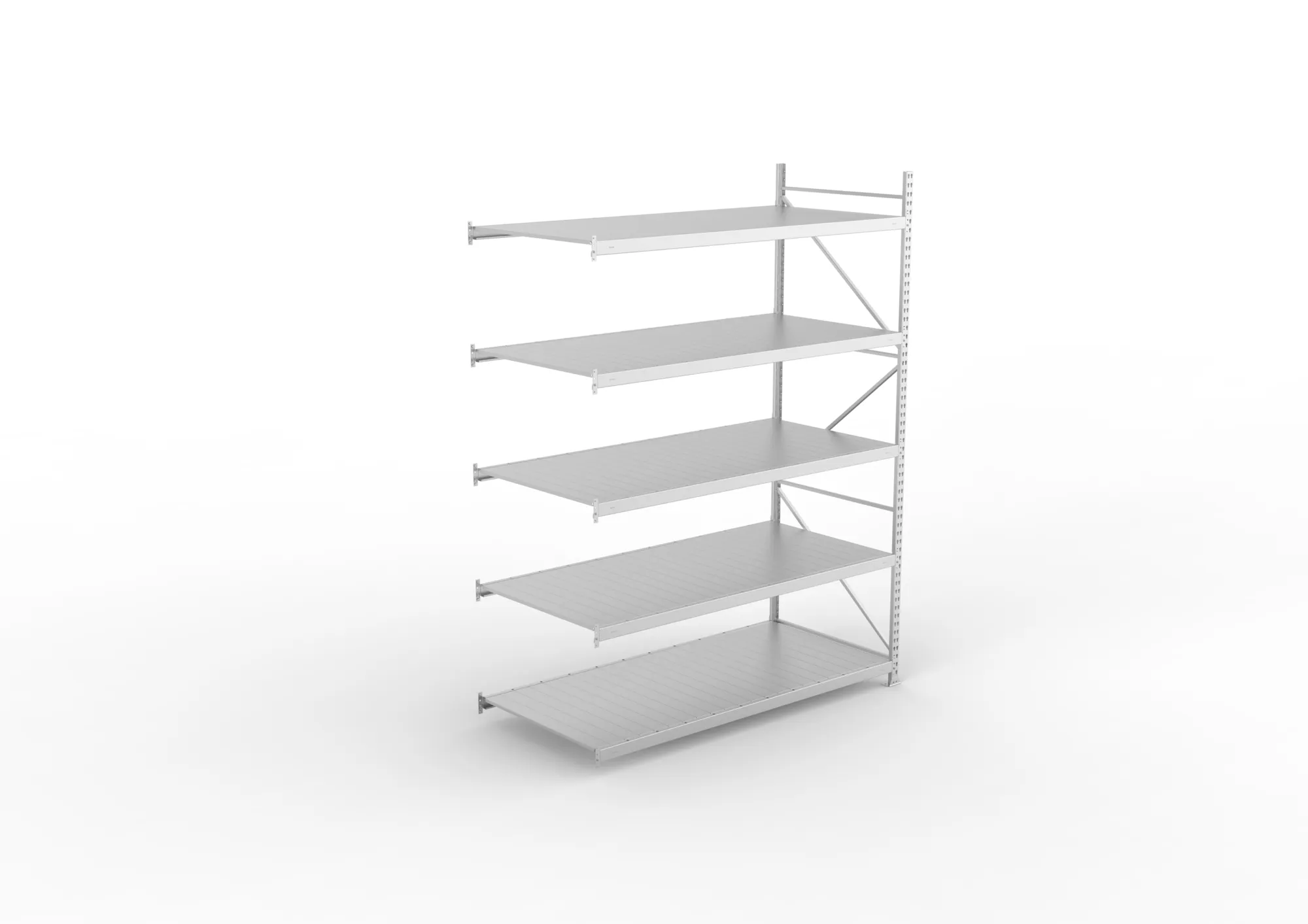 META MINI-RACK Weitspannregal | Anbauregal | 3000 x 2200 x 1050 mm | Fachlast 600 kg | Stahlpaneelböden | 5 Ebenen