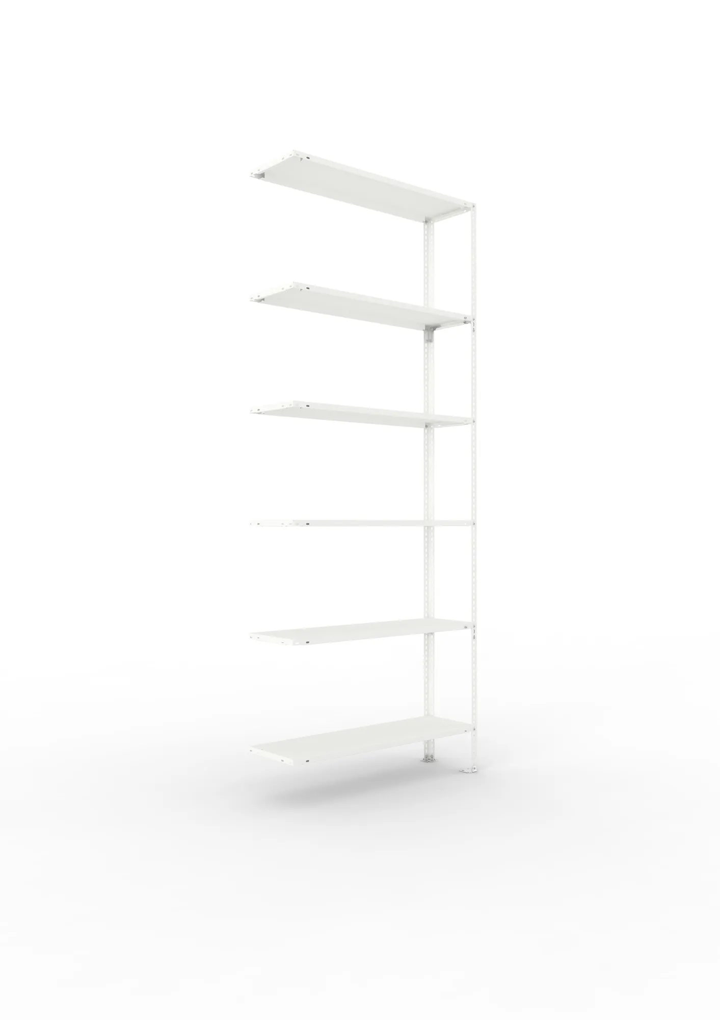META FIX | Fachbodenregal | Anbauregal | 2500 x 1000 x 300 mm | Fachlast 80 kg | 6 Ebenen | RAL 7035