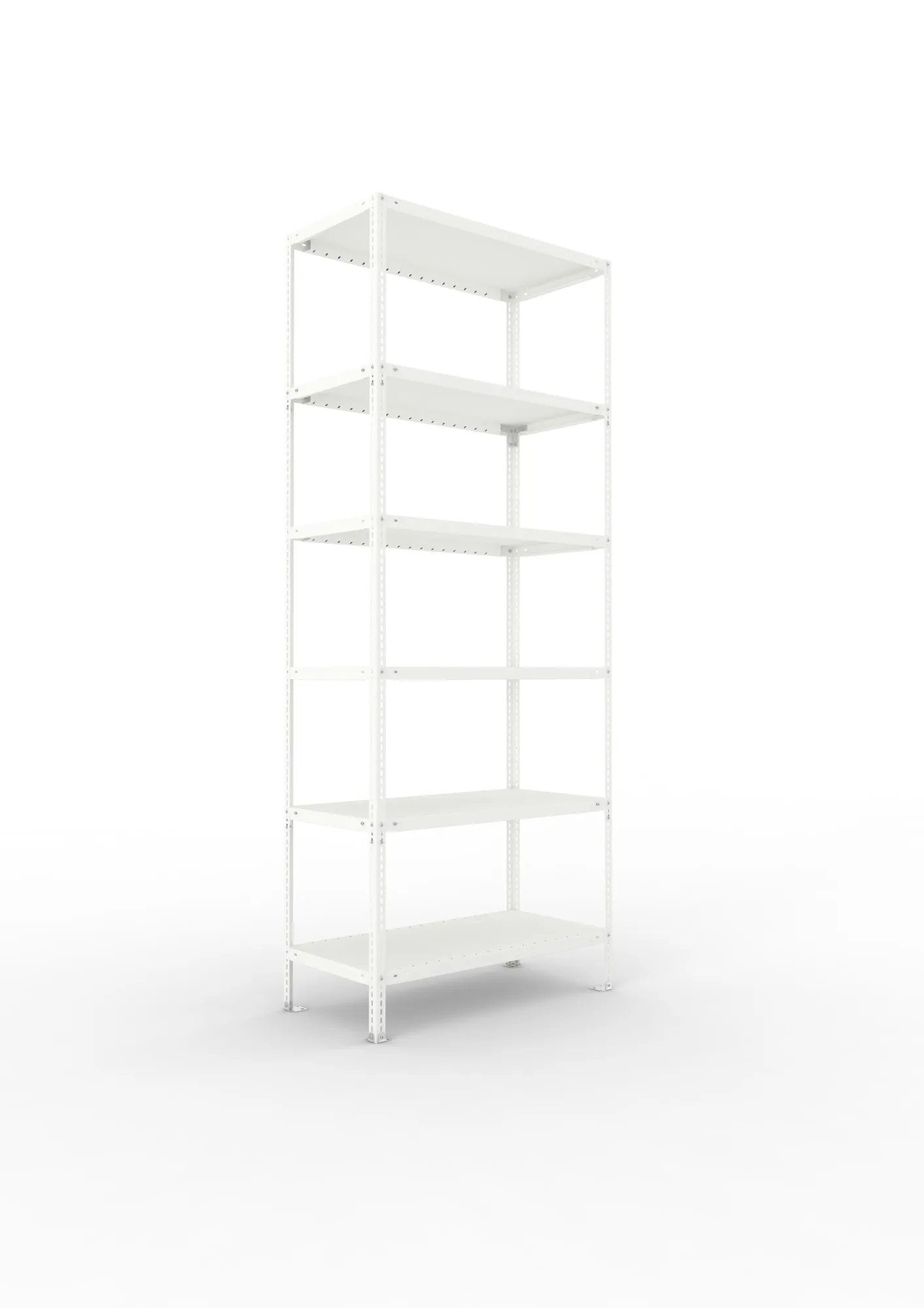 META FIX | Fachbodenregal | Grundregal | 2500 x 1000 x 500 mm | Fachlast 100 kg | 6 Ebenen | RAL 7035