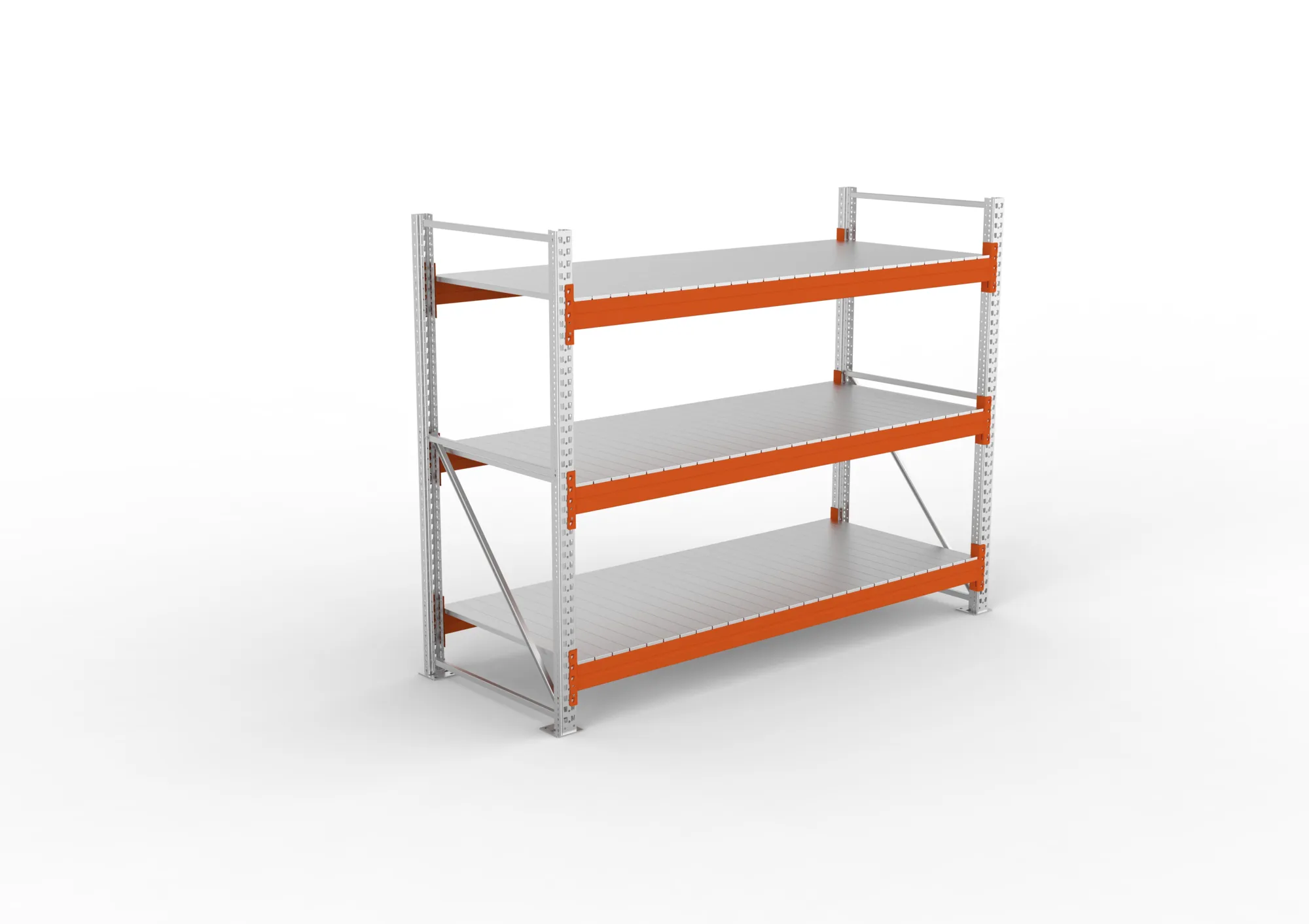 META MULTIPAL | Großfachregal | Grundregal | 2200 x 2700 x 1100 mm | Fachlast 2400 kg | 3 Ebenen | Stahlpaneele | verzinkt