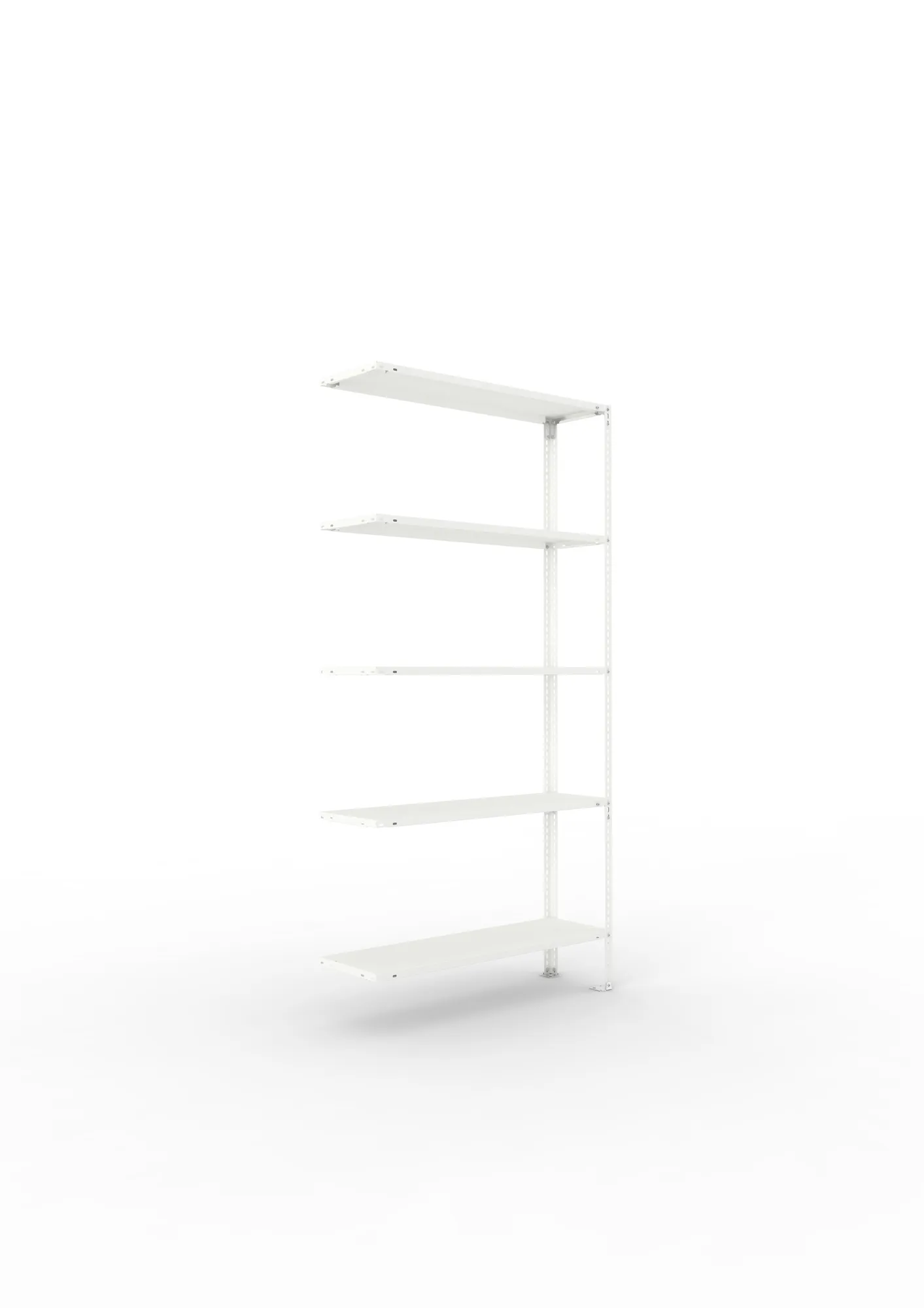 META FIX | Fachbodenregal | Anbauregal | 2000 x 1000 x 300 mm | Fachlast 80 kg | 5 Ebenen | RAL 7035