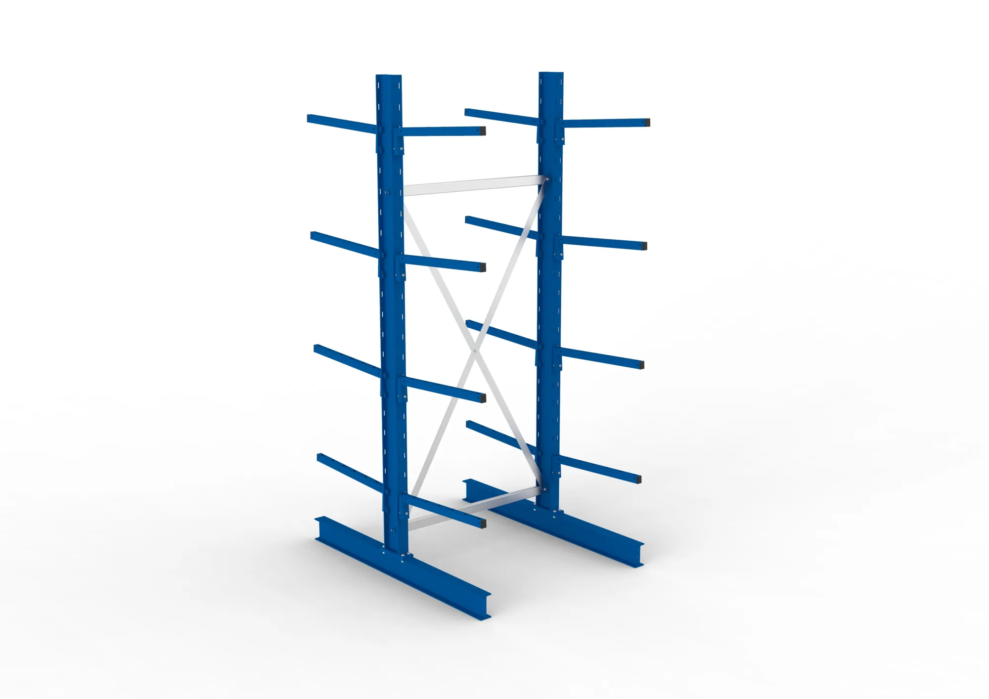 META MULTISTRONG L | Kragarmregal | Grundregal | 2500 x 1000 x 600 mm | Armlast 140 kg | doppelseitig | 4+1 Ebenen