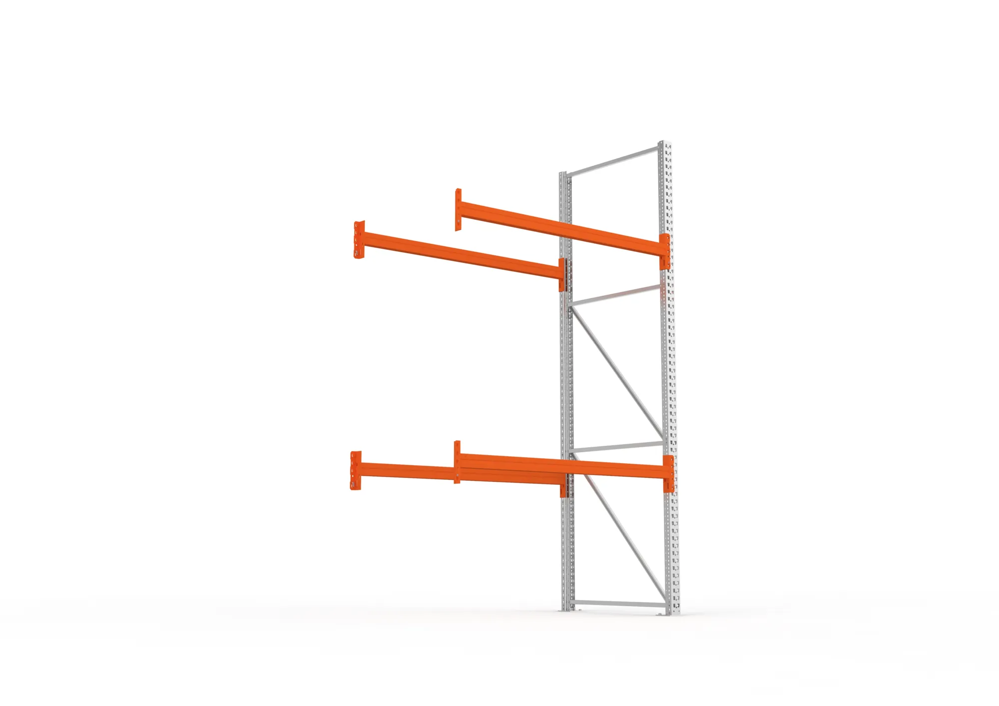 META MULTIPAL | Palettenregal | Anbauregal | 3300 x 1825 x 1100 mm | Fachlast 1100 kg | 3 Ebenen | 6 Paletten | verzinkt