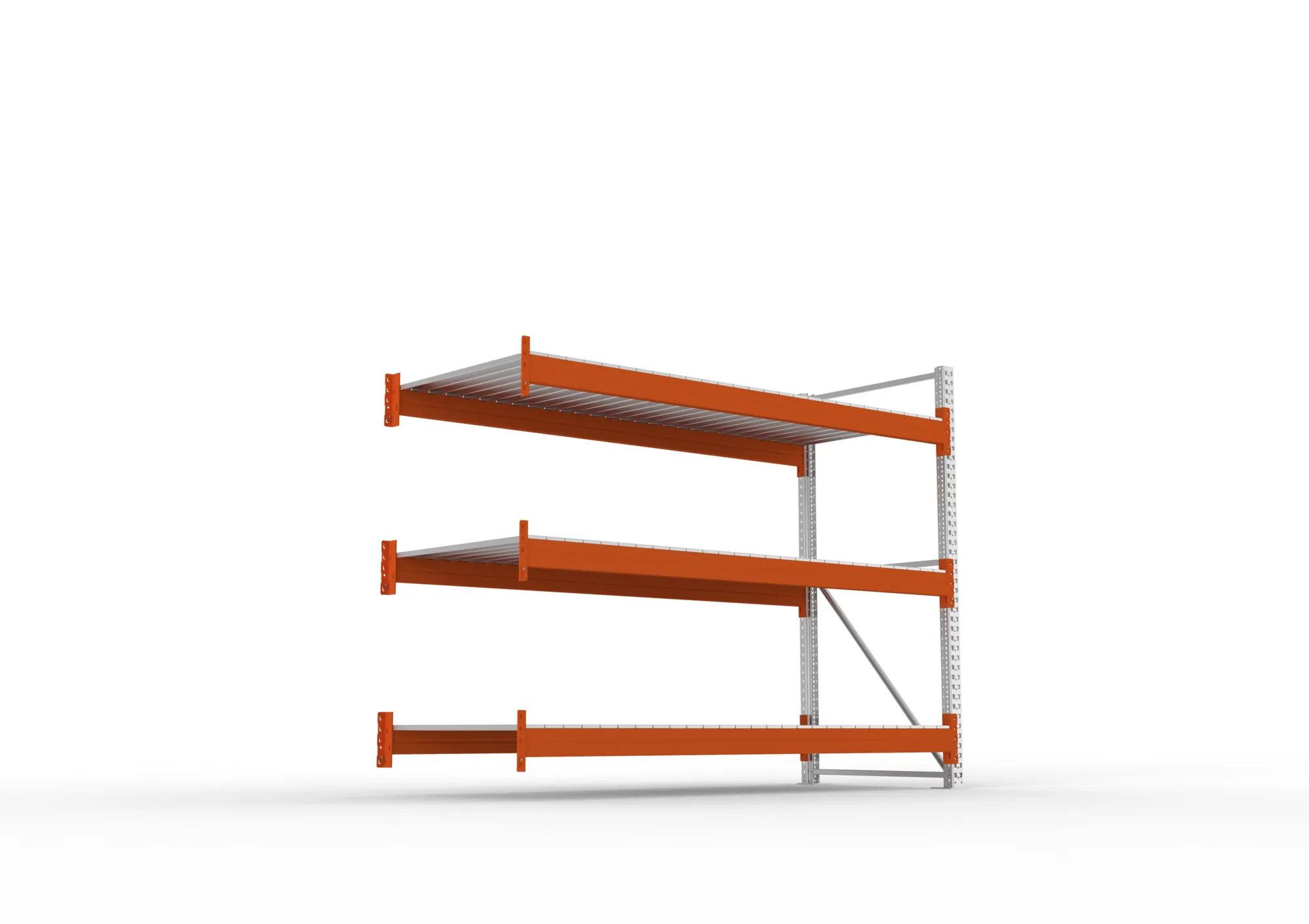 META MULTIPAL | Großfachregal | Anbauregal | 2200 x 2700 x 1100 mm | Fachlast 2400 kg | 3 Ebenen | Stahlpaneele | verzinkt