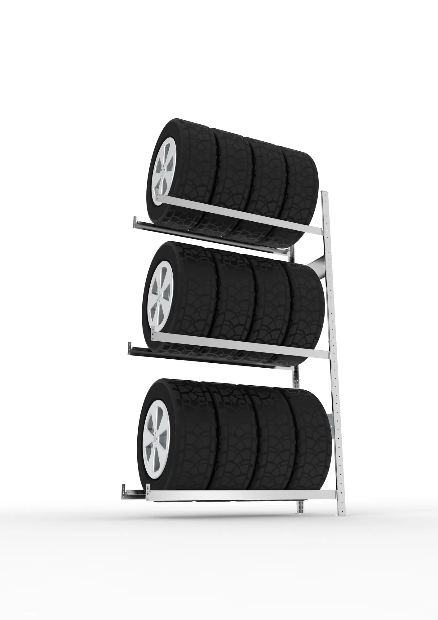 META CLIP SPLIT | Reifenregal | Anbauregal | 2000 x 1150 x 400 mm | Fachlast 150 kg | 3 Ebenen | verzinkt