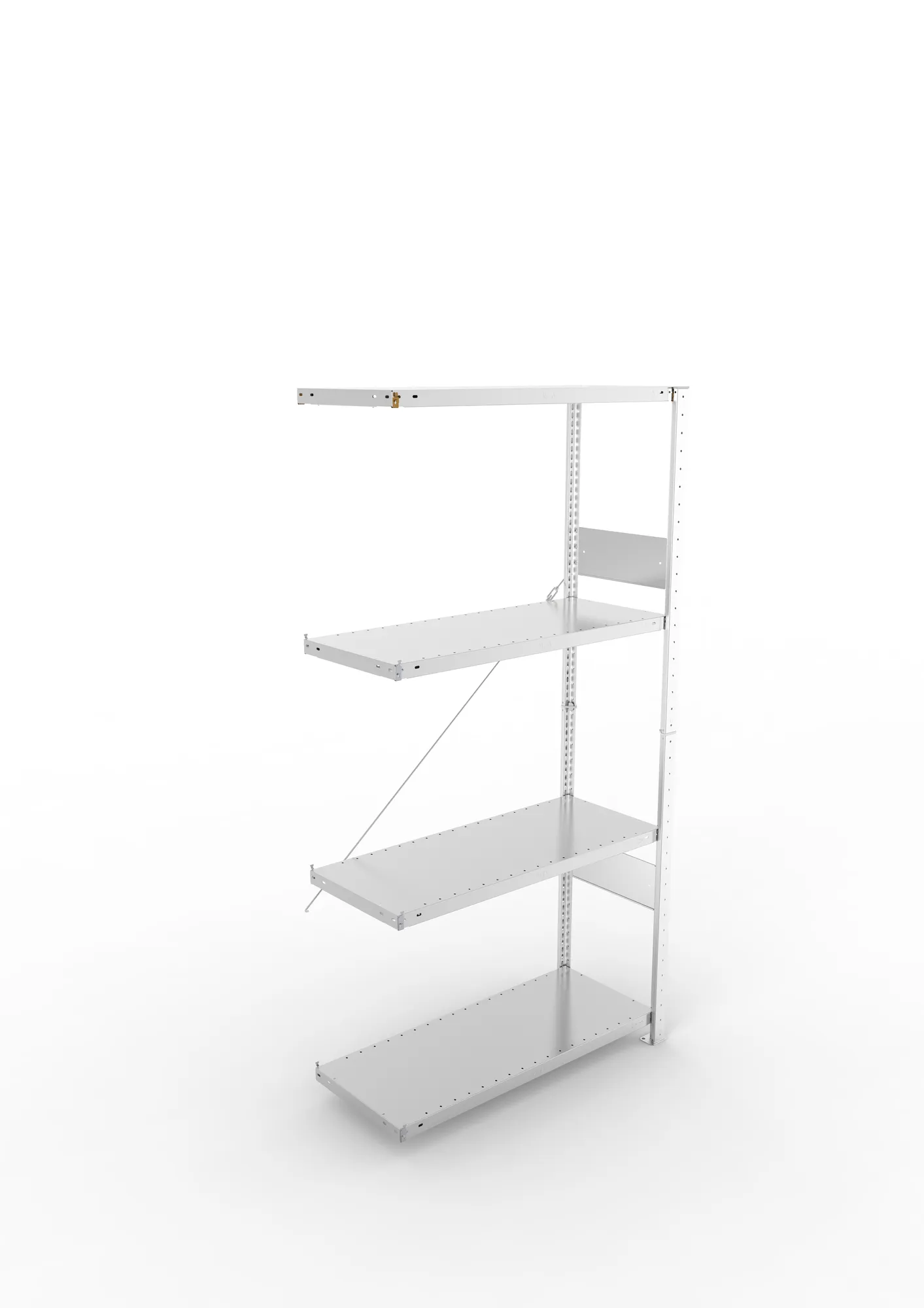 META CLIP SPLIT | Fachbodenregal | Anbauregal | 2000 x 1000 x 400 mm | Fachlast 150 kg | 3+1 Ebenen | verzinkt