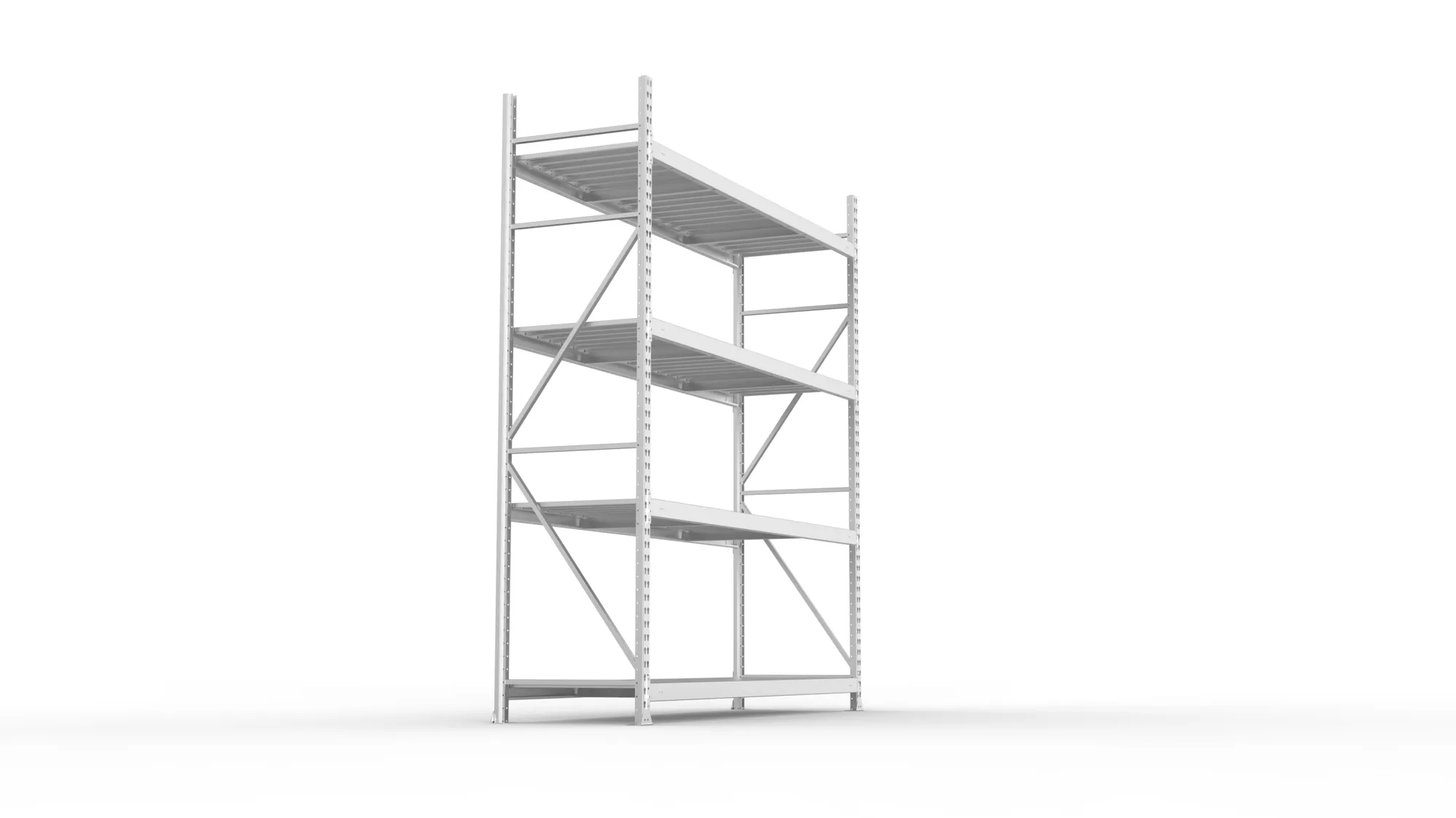 META MINI-RACK Weitspannregal | Grundregal | 2500 x 2200 x 650 mm | Fachlast 600 kg | Stahlpaneelböden | 4 Ebenen