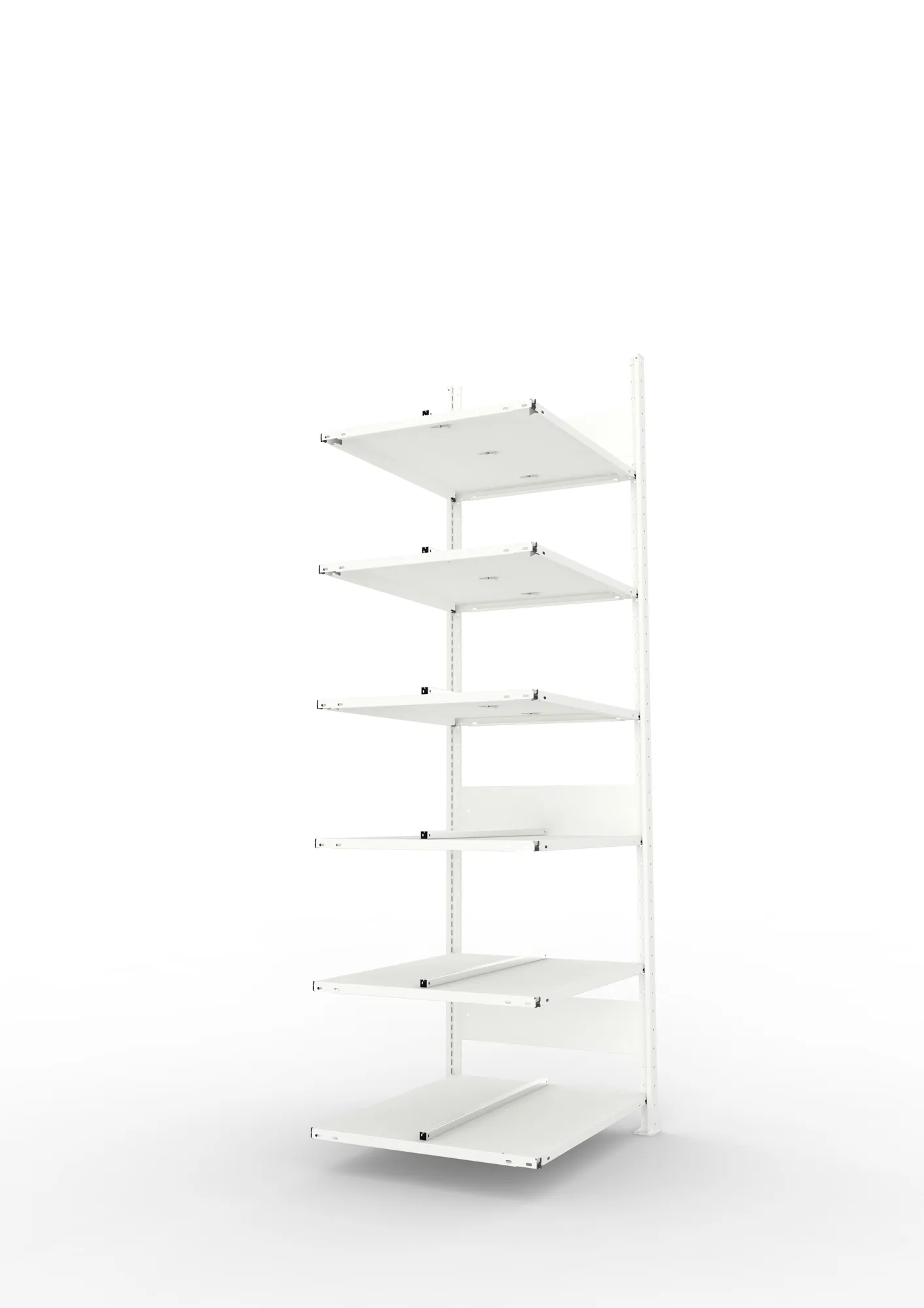 META COMPACT | Büro-Steckregal | Anbauregal | 2200 x 750 x 600 mm | Fachlast 100 kg | 6 Ebenen | RAL 7035