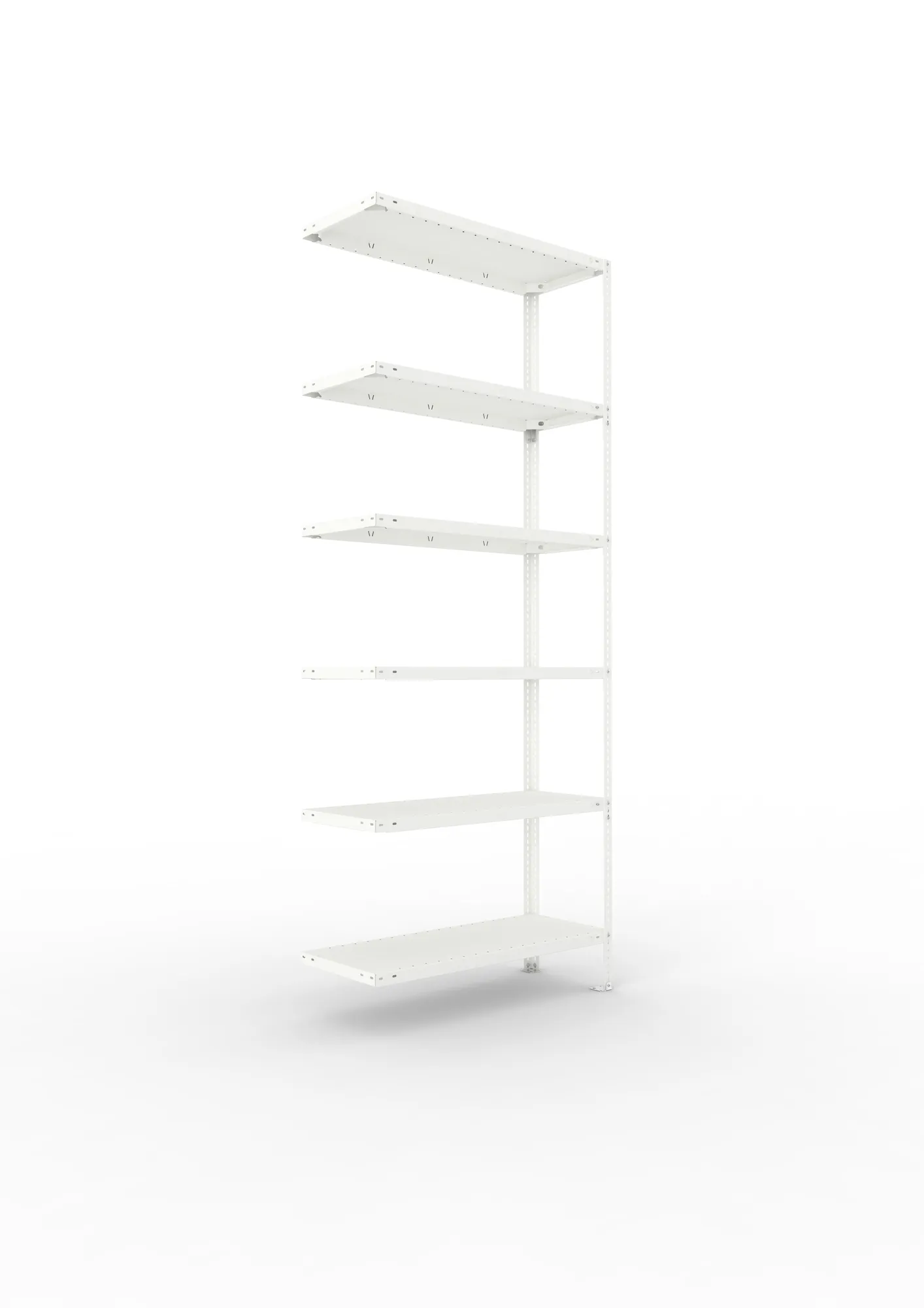 META FIX | Fachbodenregal | Anbauregal | 2500 x 1000 x 400 mm | Fachlast 150 kg | 6 Ebenen | RAL 7035