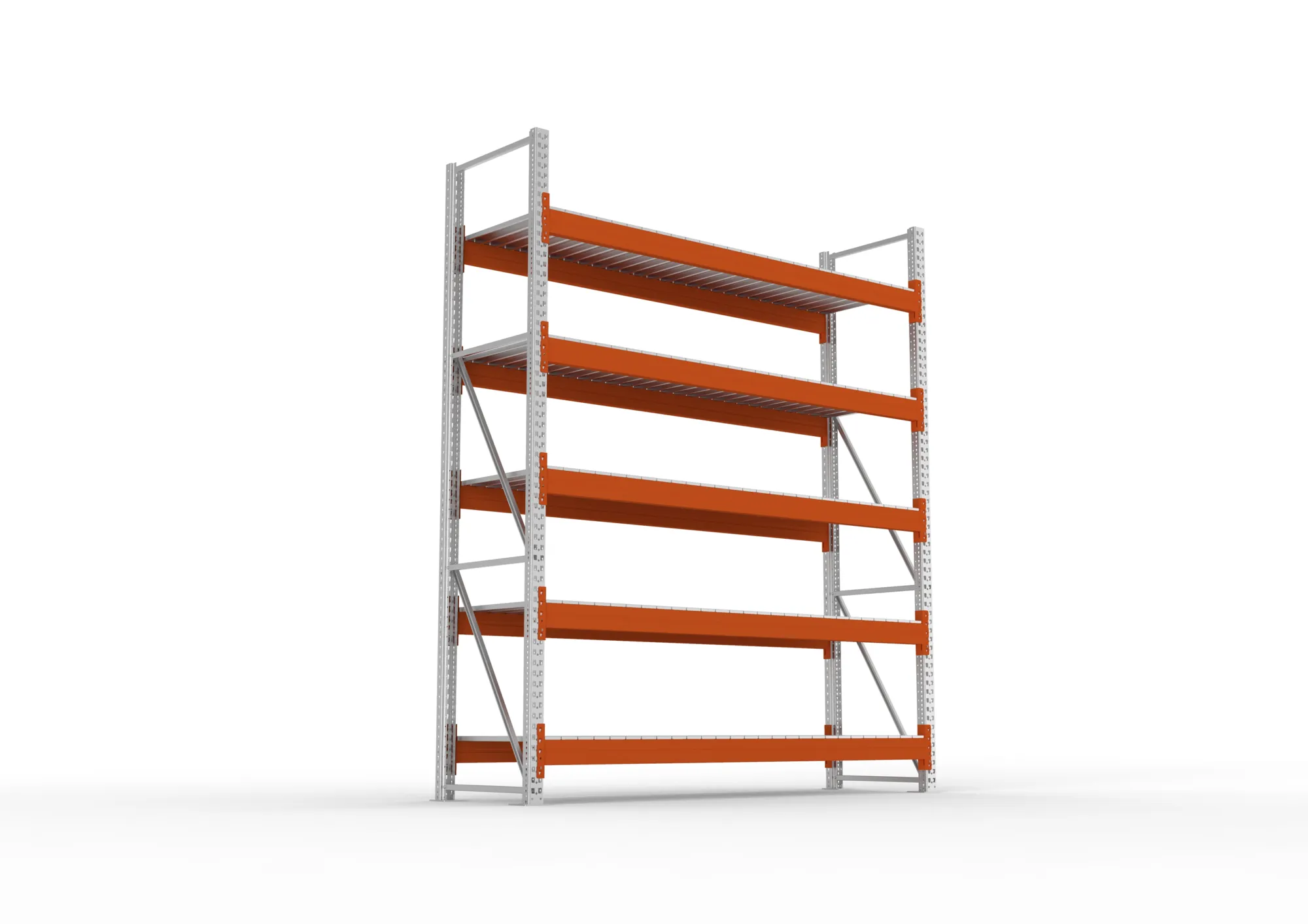 META MULTIPAL | Großfachregal | Grundregal | 3300 x 2700 x 800 mm | Fachlast 1900 kg | 5 Ebenen | Stahlpaneele | verzinkt