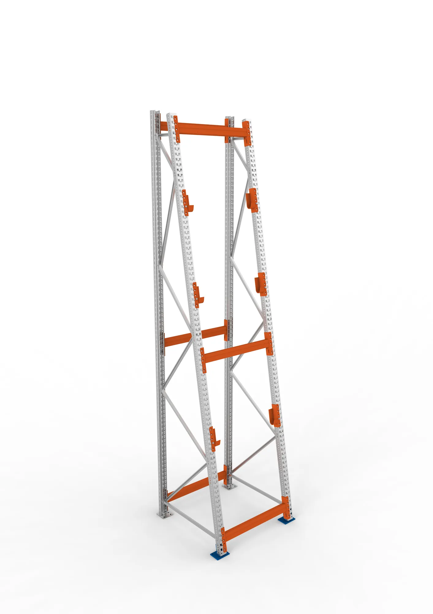 META MULTIPAL | Kabeltrommelregal | Grundregal | 4400 x 900 x 1100 mm | Feldlast 2250 kg | 3 Ebenen | Typ 3/A-Ständer | verzinkt