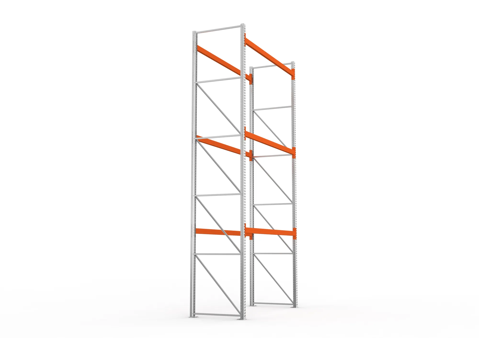 META MULTIPAL | Palettenregal | Grundregal | 5500 x 2700 x 1100 mm | Fachlast 770 kg | 4 Ebenen | 12 Paletten | verzinkt