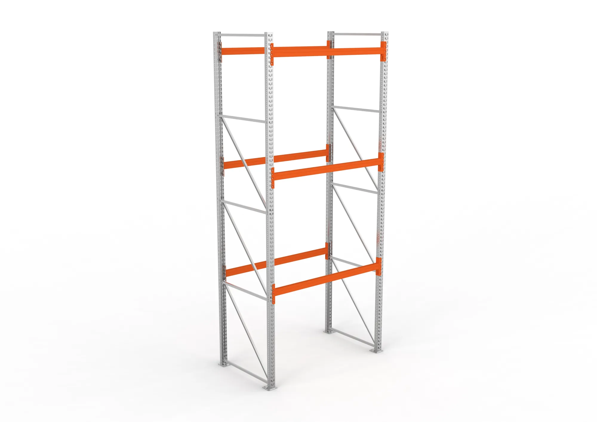 META MULTIPAL | Palettenregal | Grundregal | 4400 x 1825 x 1100 mm | Fachlast 1100 kg | 4 Ebenen | 8 Paletten | verzinkt