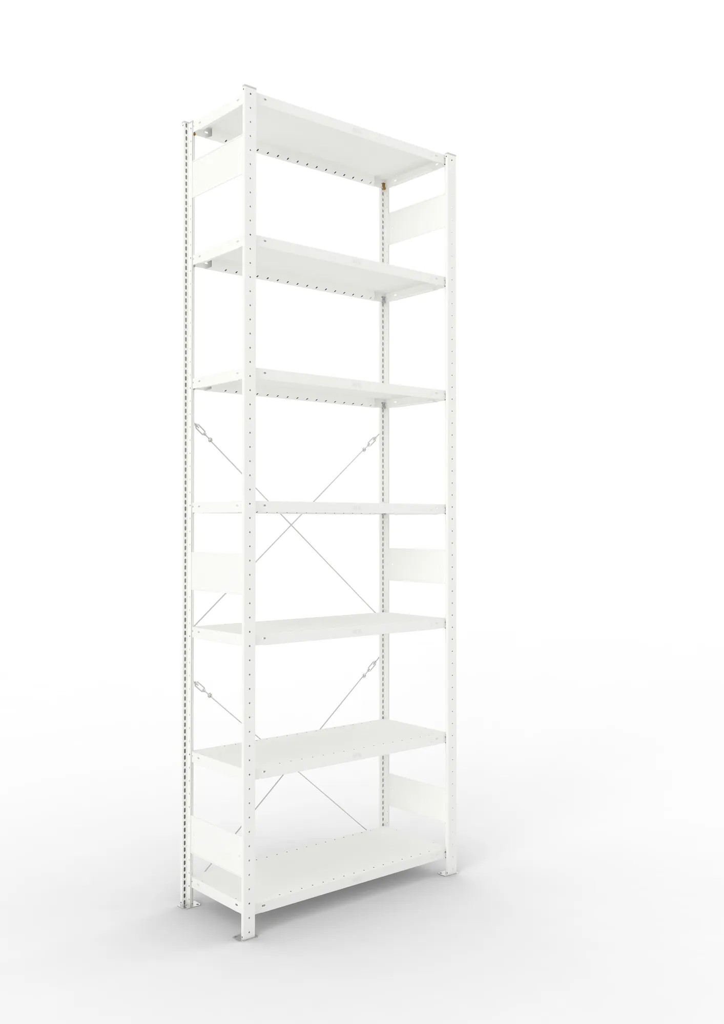 META CLIP | Fachbodenregal | Grundregal | 3000 x 1000 x 400 mm | Fachlast 230 kg | 6+1 Ebenen | RAL 7035