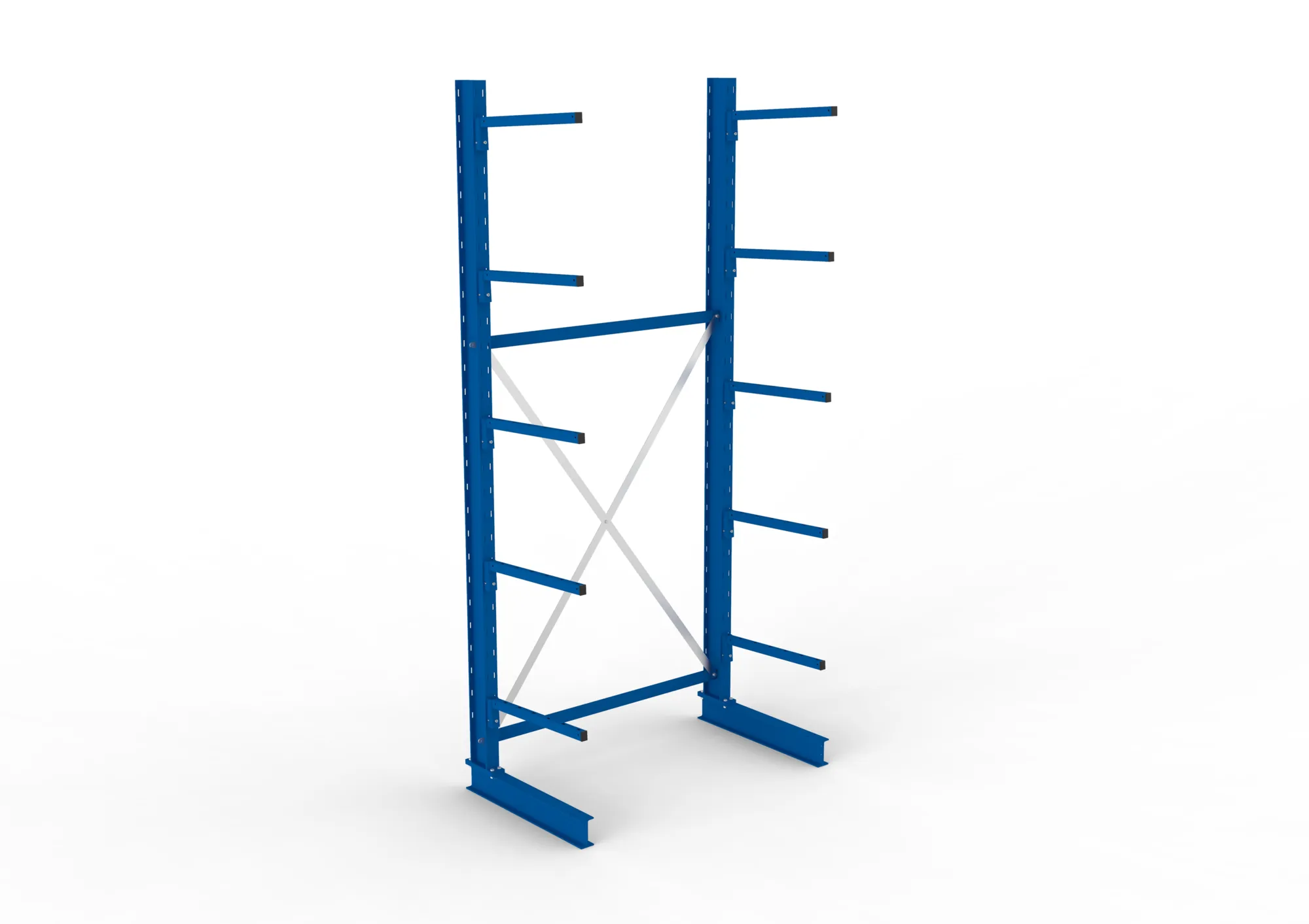 META MULTISTRONG L | Kragarmregal | Grundregal | 3000 x 1300 x 600 mm | Armlast 140 kg | einseitig | 5+1 Ebenen