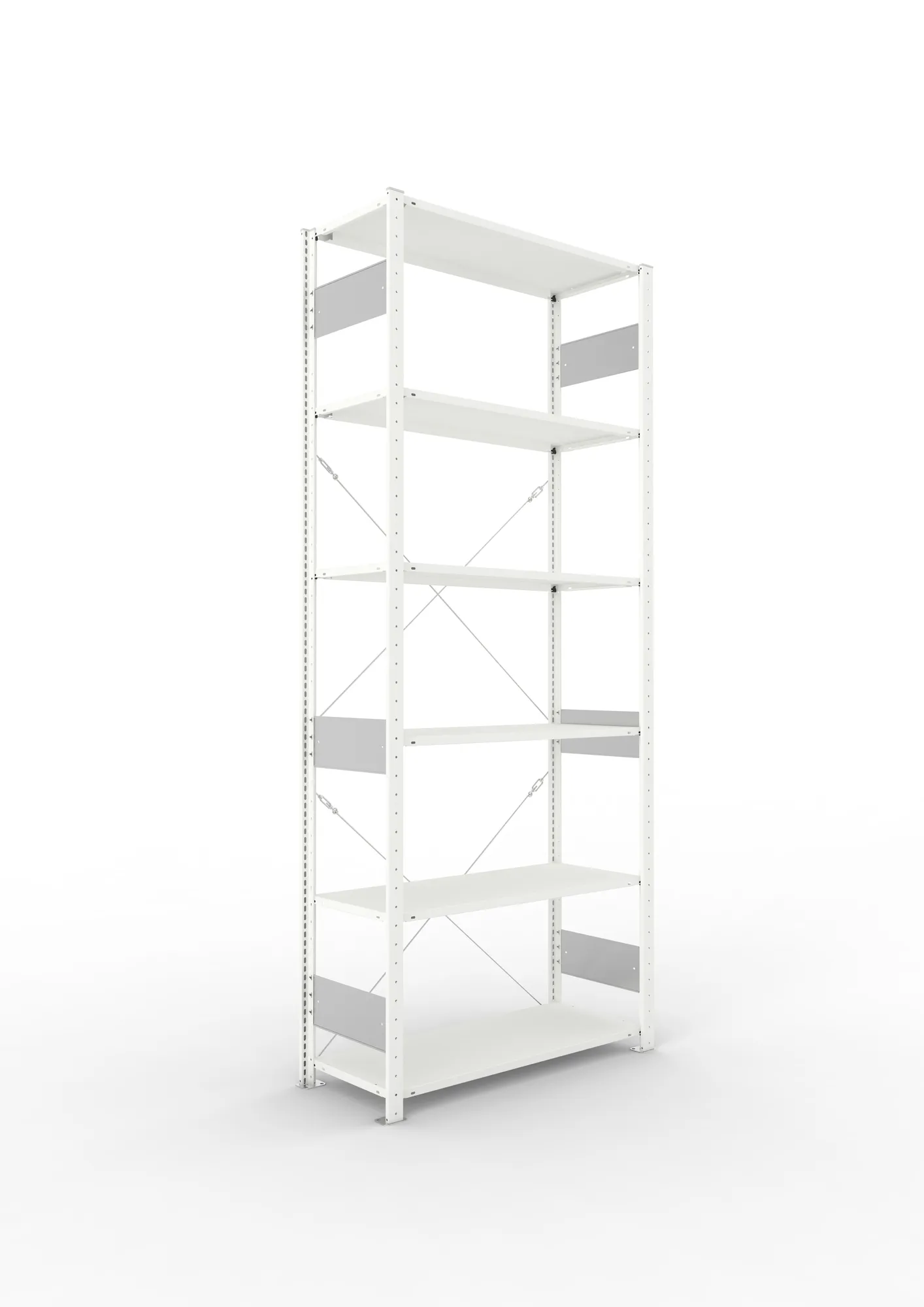 META CLIP S3 | Fachbodenregal | Grundregal | 2500 x 1000 x 400 mm | Fachlast 80 kg | 5+1 Ebenen | RAL 7035