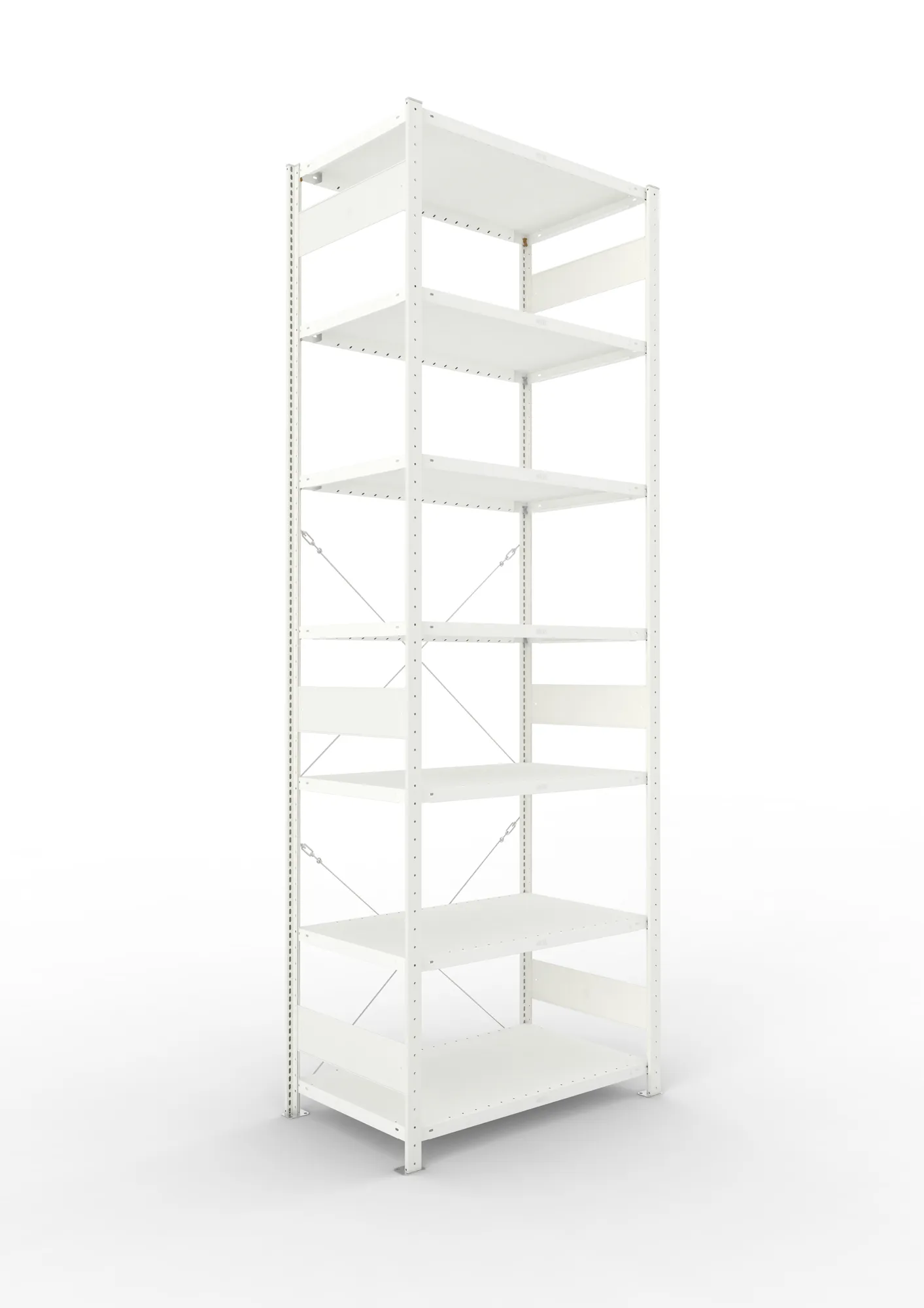 META CLIP | Fachbodenregal | Grundregal | 3000 x 1000 x 600 mm | Fachlast 100 kg | 6+1 Ebenen | RAL 7035