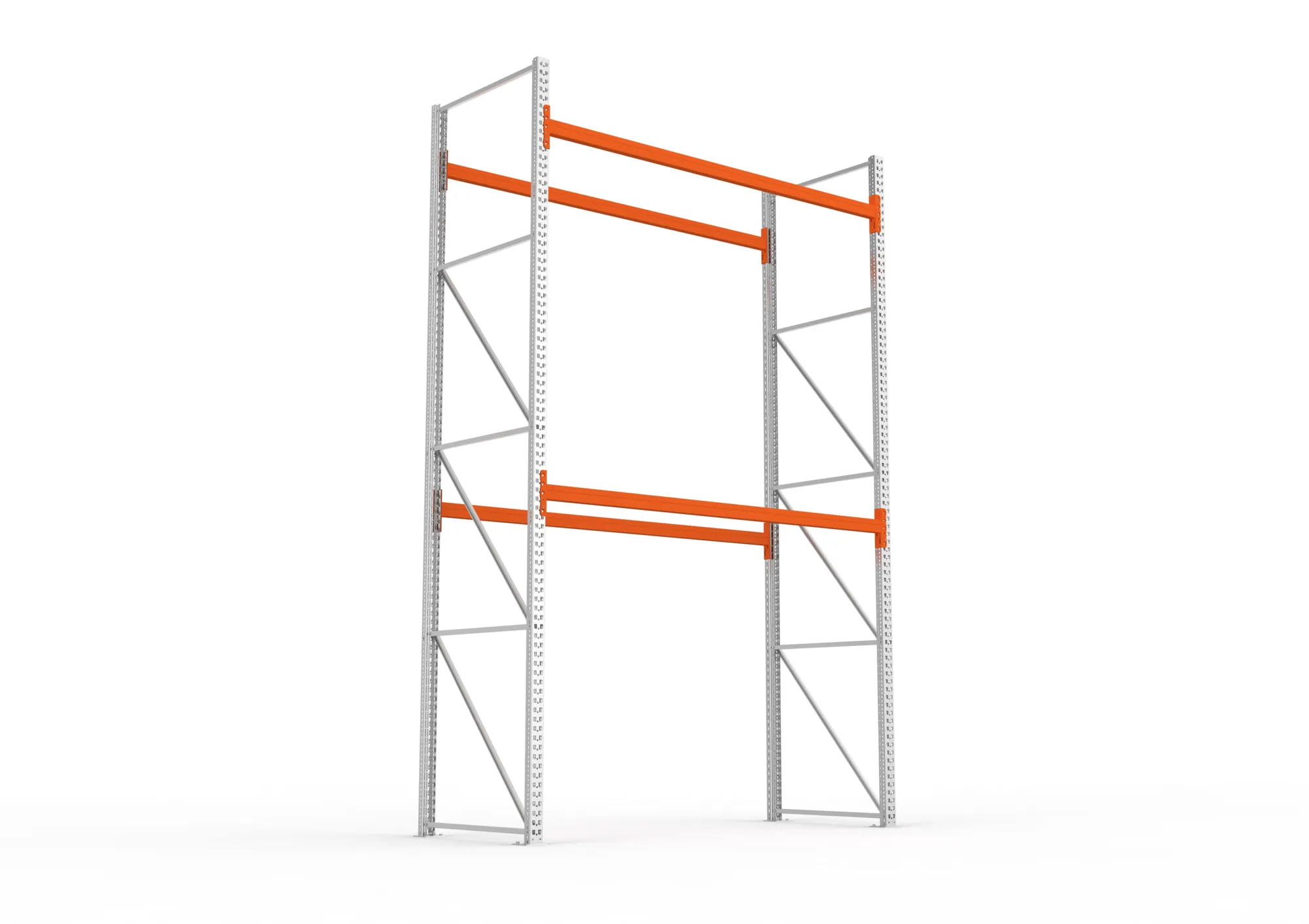 META MULTIPAL | Palettenregal | Grundregal | 4400 x 2700 x 1100 mm | Fachlast 470 kg | 3 Ebenen | 9 Paletten | verzinkt