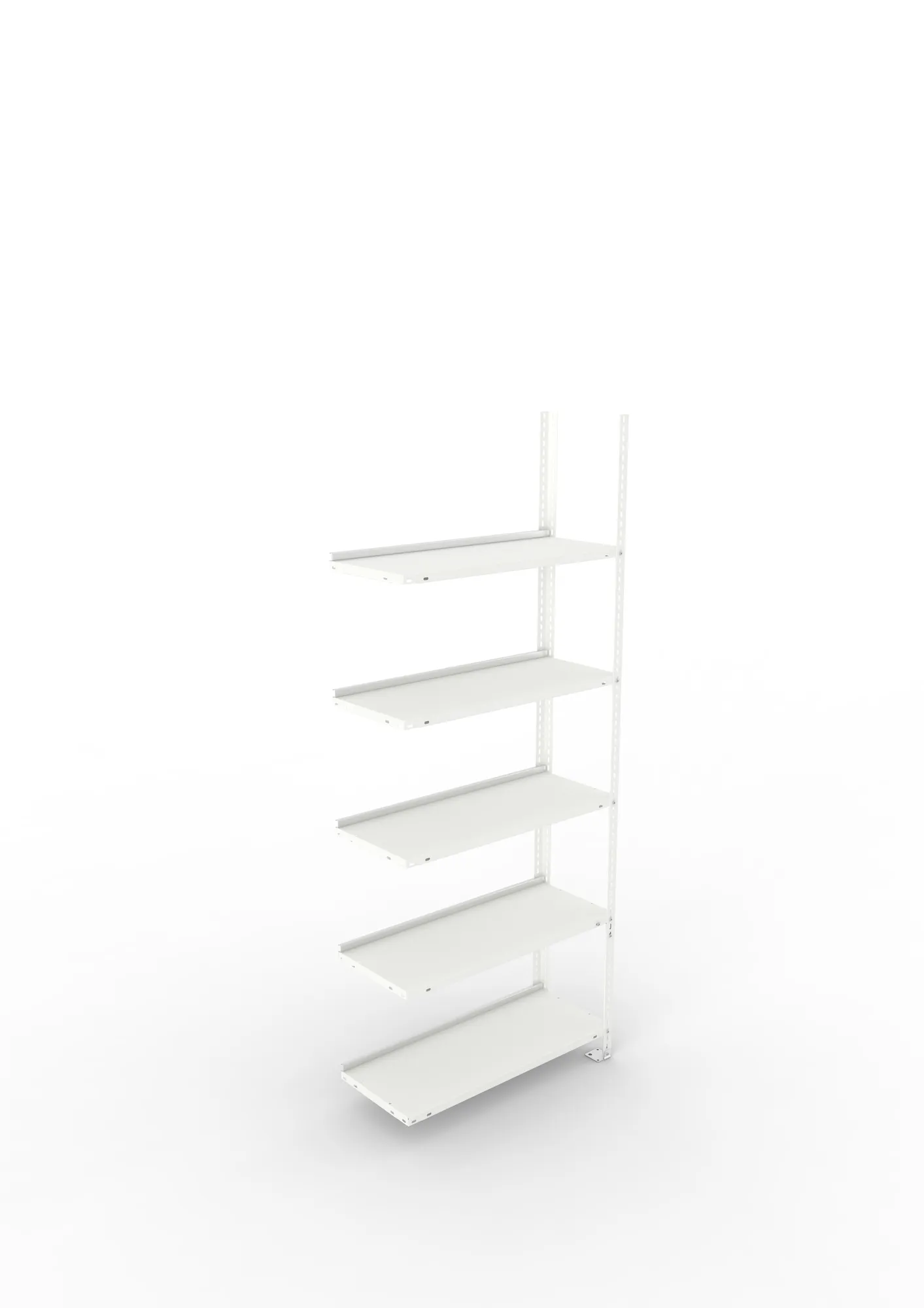 META FIX COMPACT | Büro-Schraubregal | Anbauregal | 1850 x 750 x 300 mm | Fachlast 80 kg | 5 Ebenen | RAL 7035