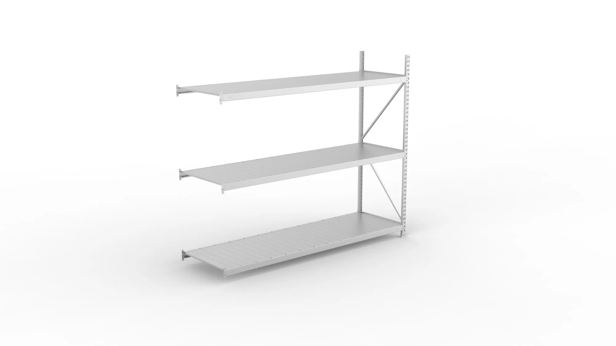 META MINI-RACK Weitspannregal | Anbauregal | 2200 x 2600 x 800 mm | Fachlast 490 kg | Stahlpaneelböden | 3 Ebenen